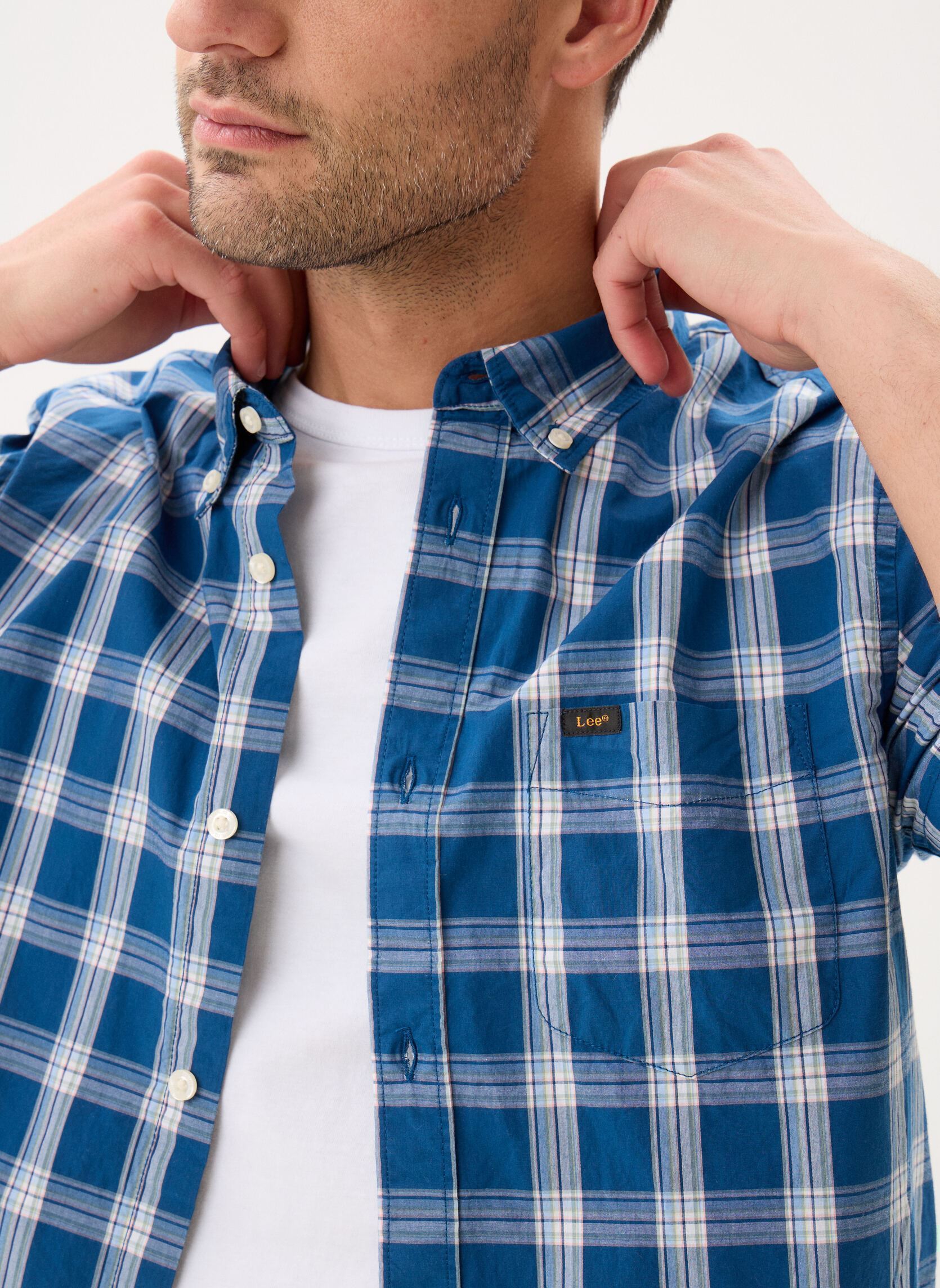 Hemden LEE BUTTON DOWN SS herren blau Lee Hemden LEE BUTTON DOWN SS herren blau DEEP SEA PLAID