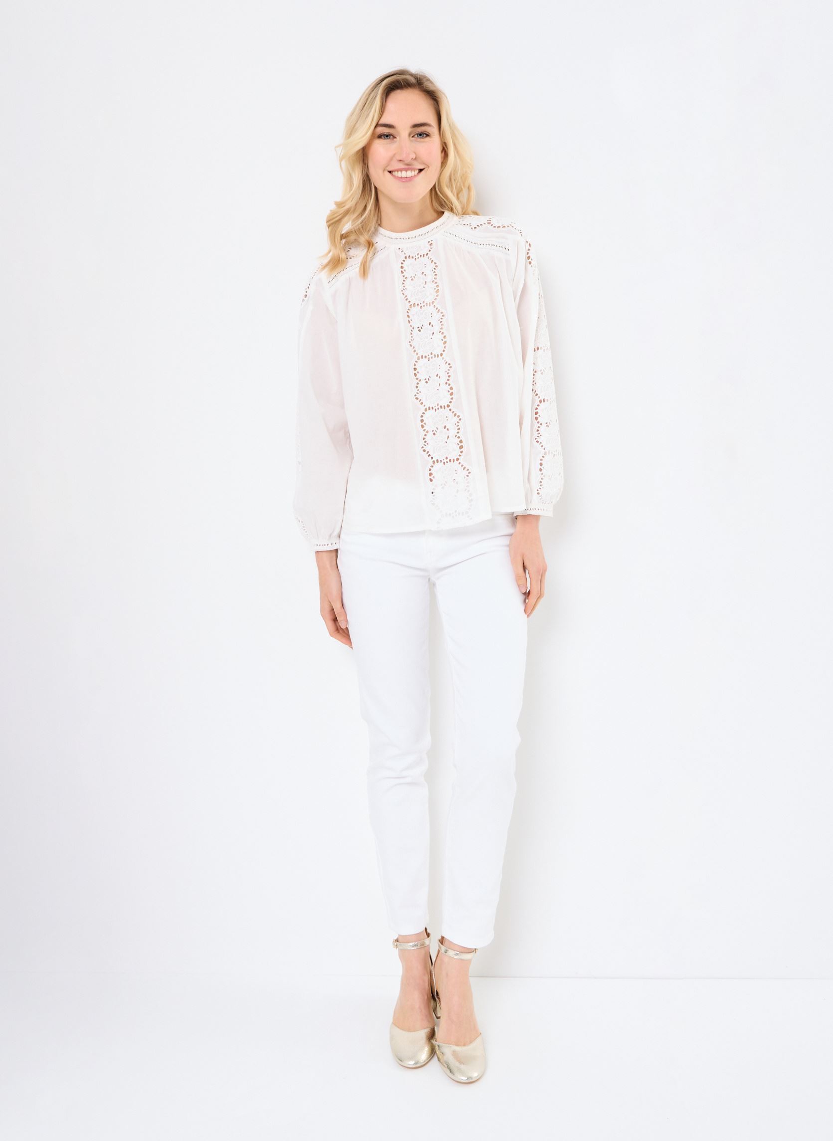 Blouses manches longues Betty femme blanc La Petite Etoile Blouses manches longues Betty femme blanc Ecru