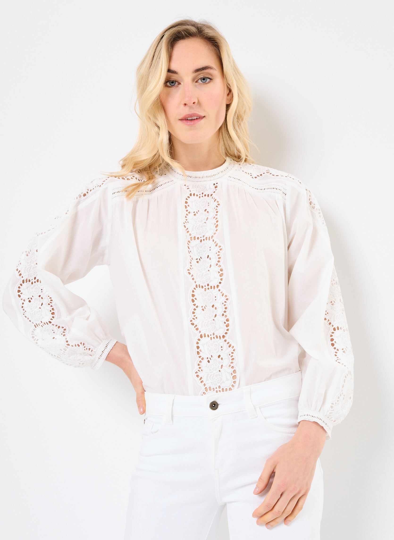 Blouses manches longues Betty femme blanc La Petite Etoile Blouses manches longues Betty femme blanc Ecru