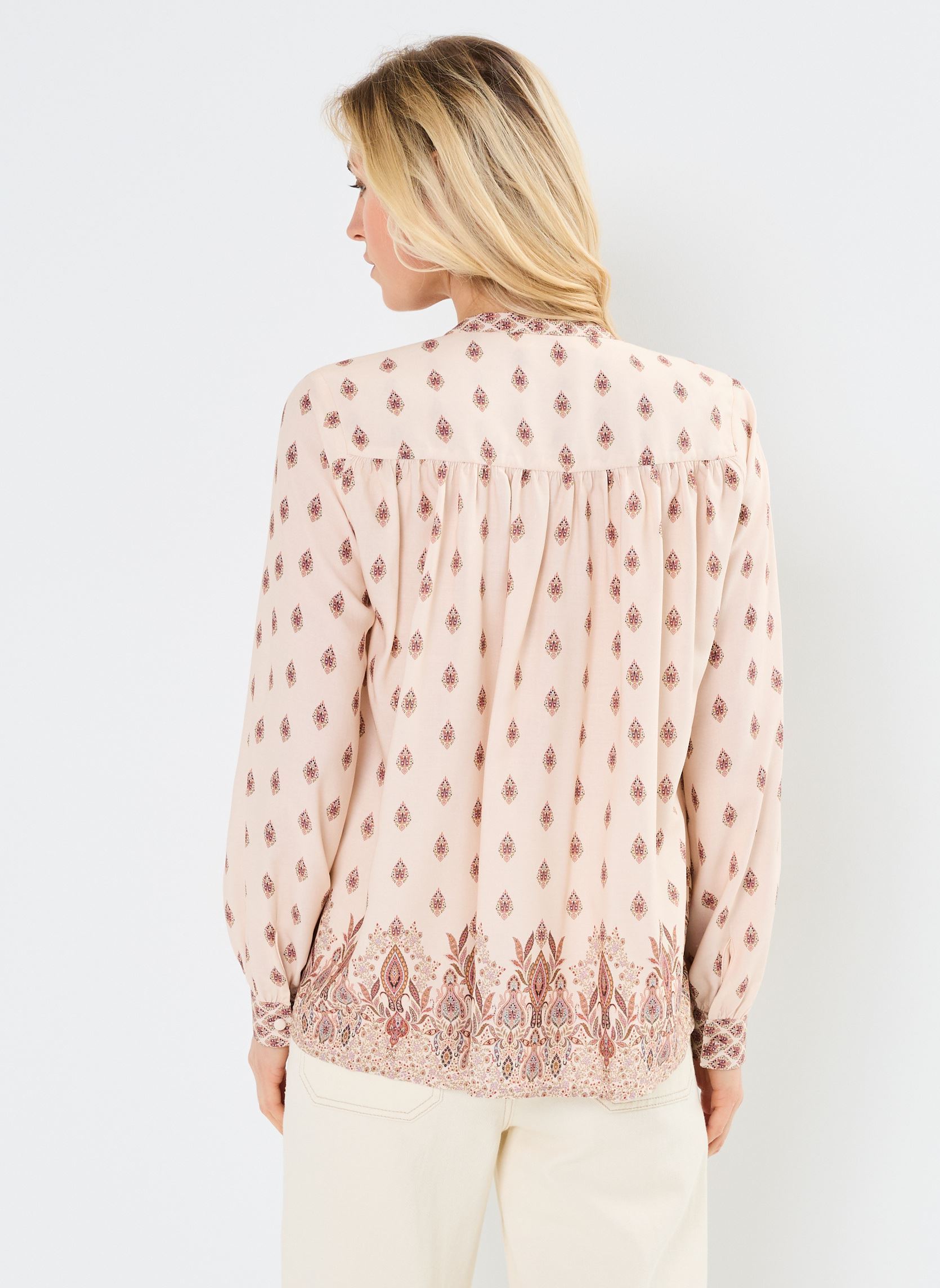 Langarm-Blusen Brune damen beige La Petite Etoile Langarm-Blusen Brune damen beige Boho