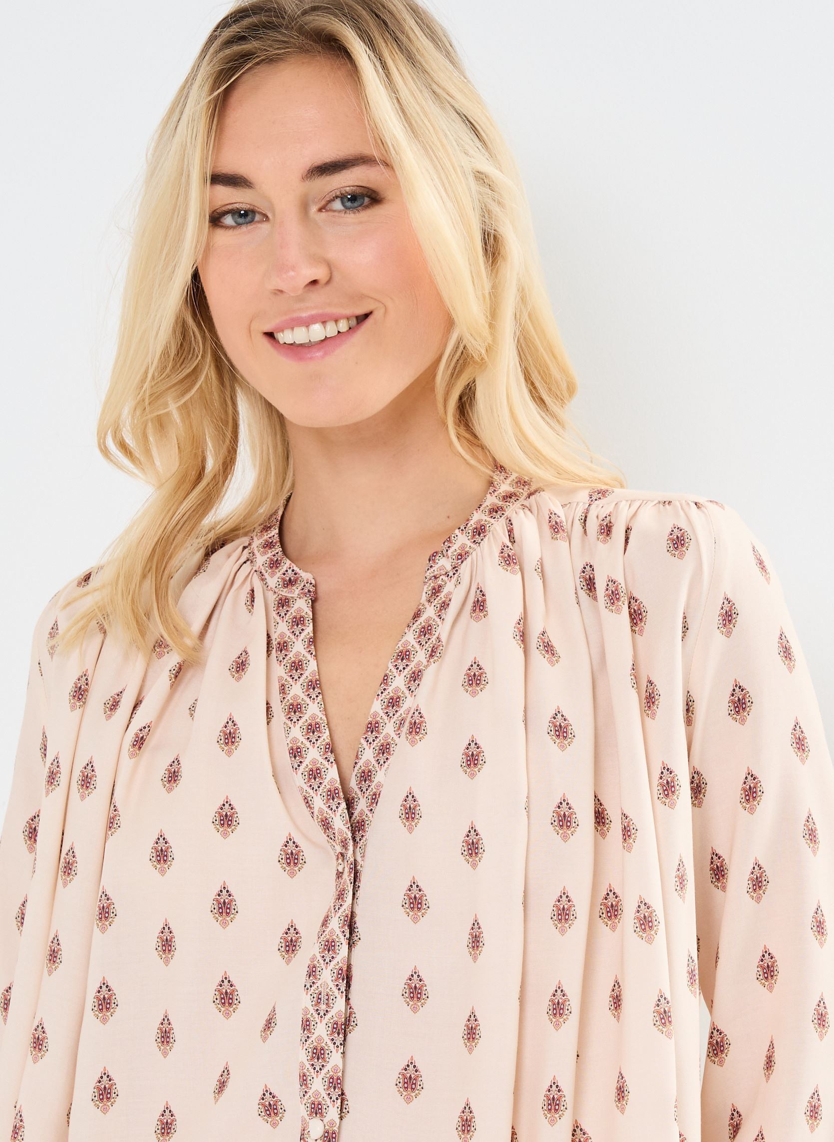 Langarm-Blusen Brune damen beige La Petite Etoile Langarm-Blusen Brune damen beige Boho