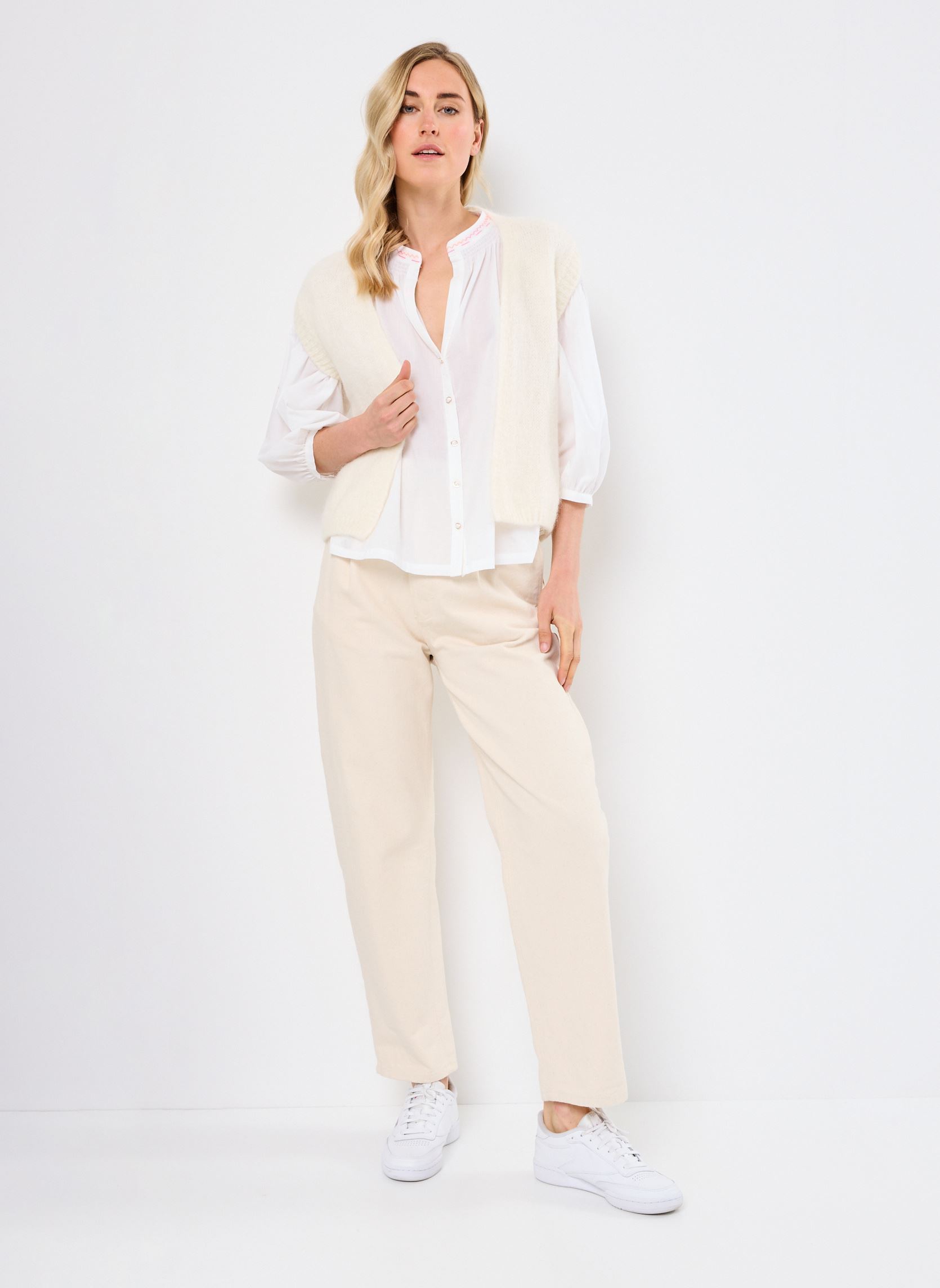 Gilet Marvia donna bianco La Petite Etoile Gilet Marvia donna bianco ECRU