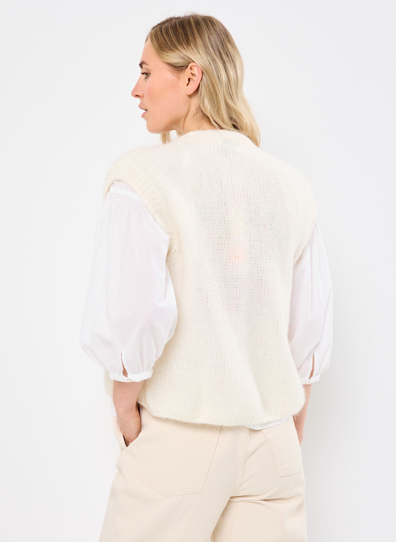 Gilet Marvia donna bianco La Petite Etoile Gilet Marvia donna bianco ECRU