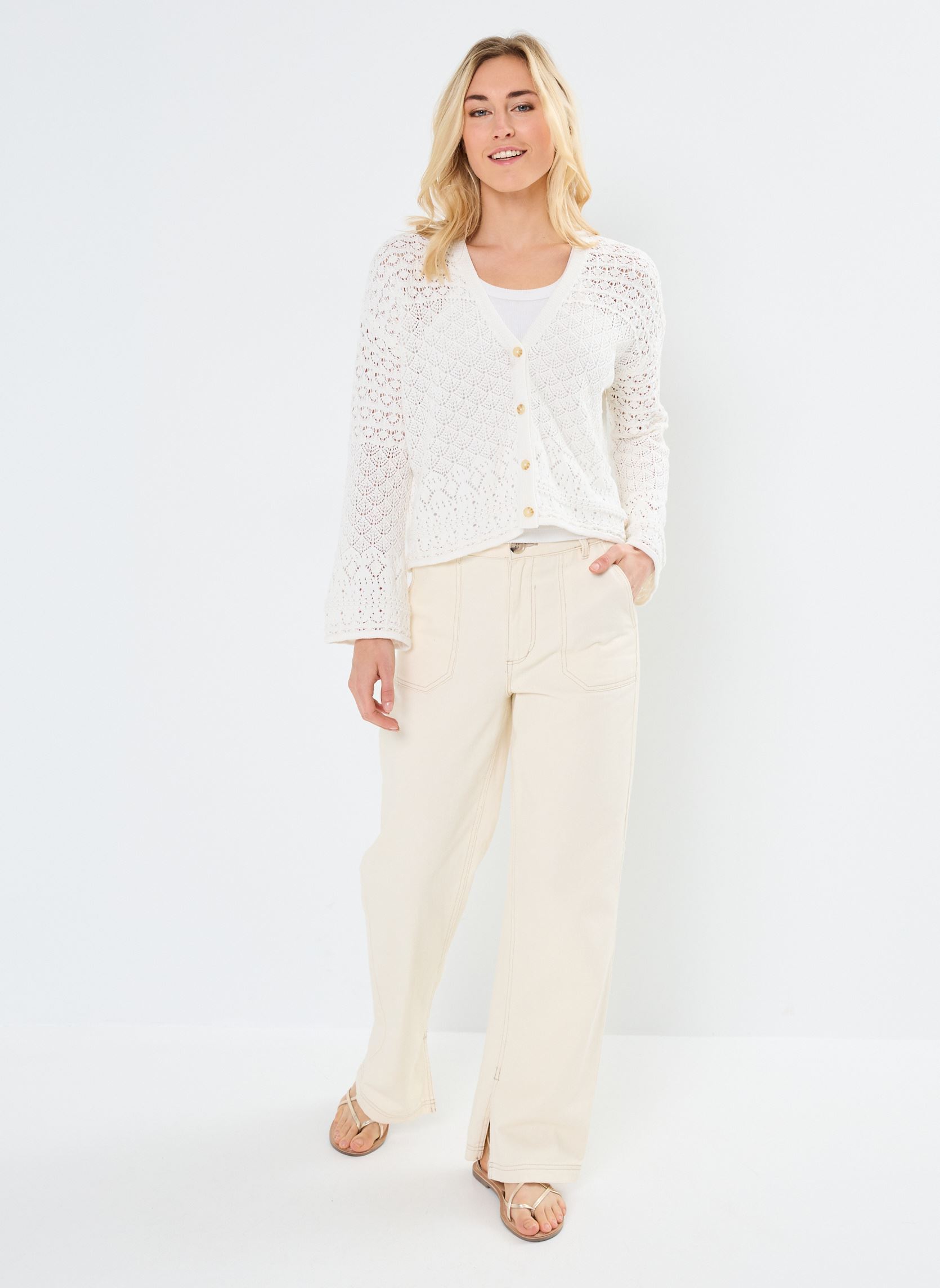Gilets Mia femme blanc La Petite Etoile Gilets Mia femme blanc Ecru