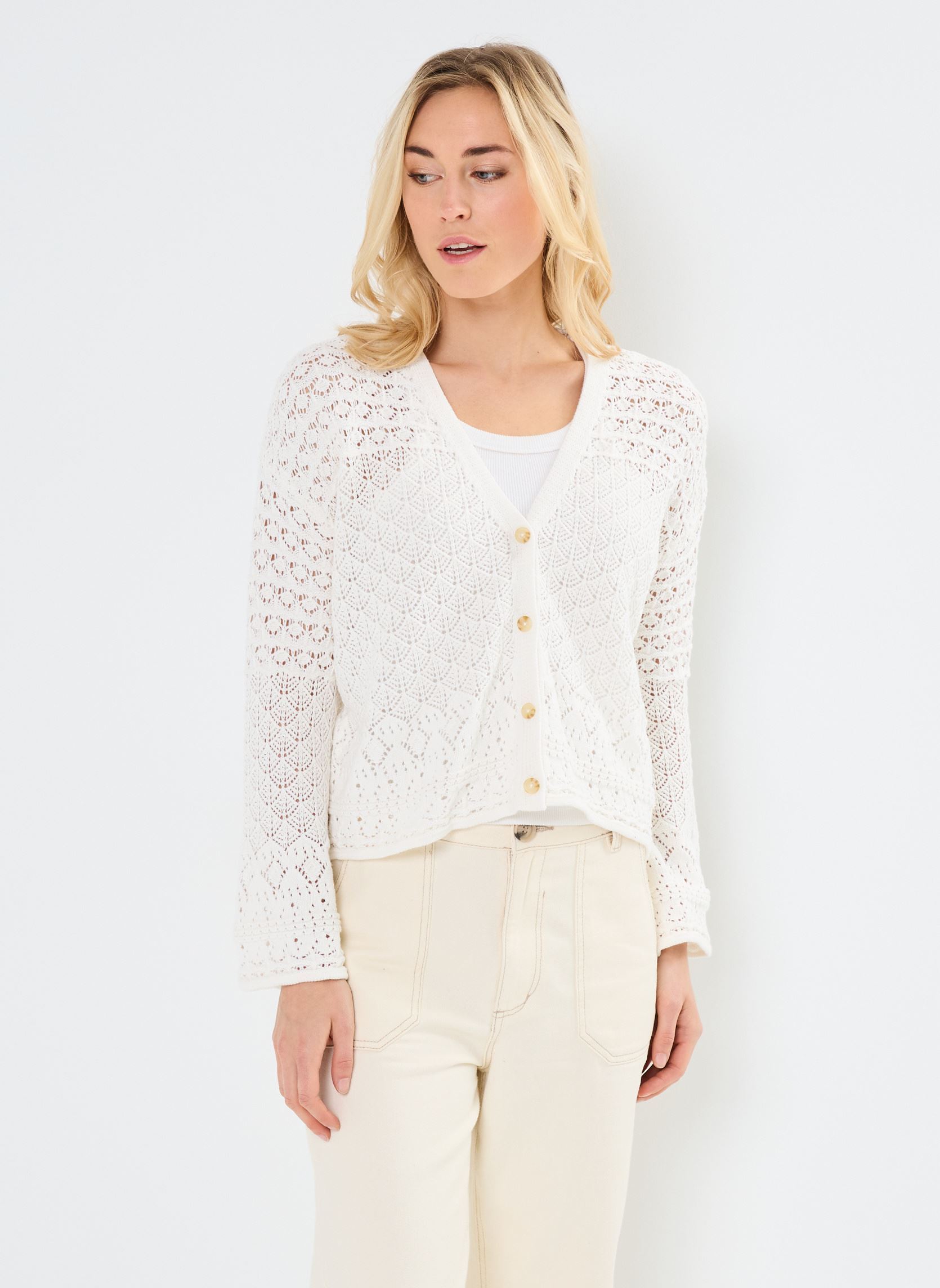 Gilets Mia femme blanc La Petite Etoile Gilets Mia femme blanc Ecru