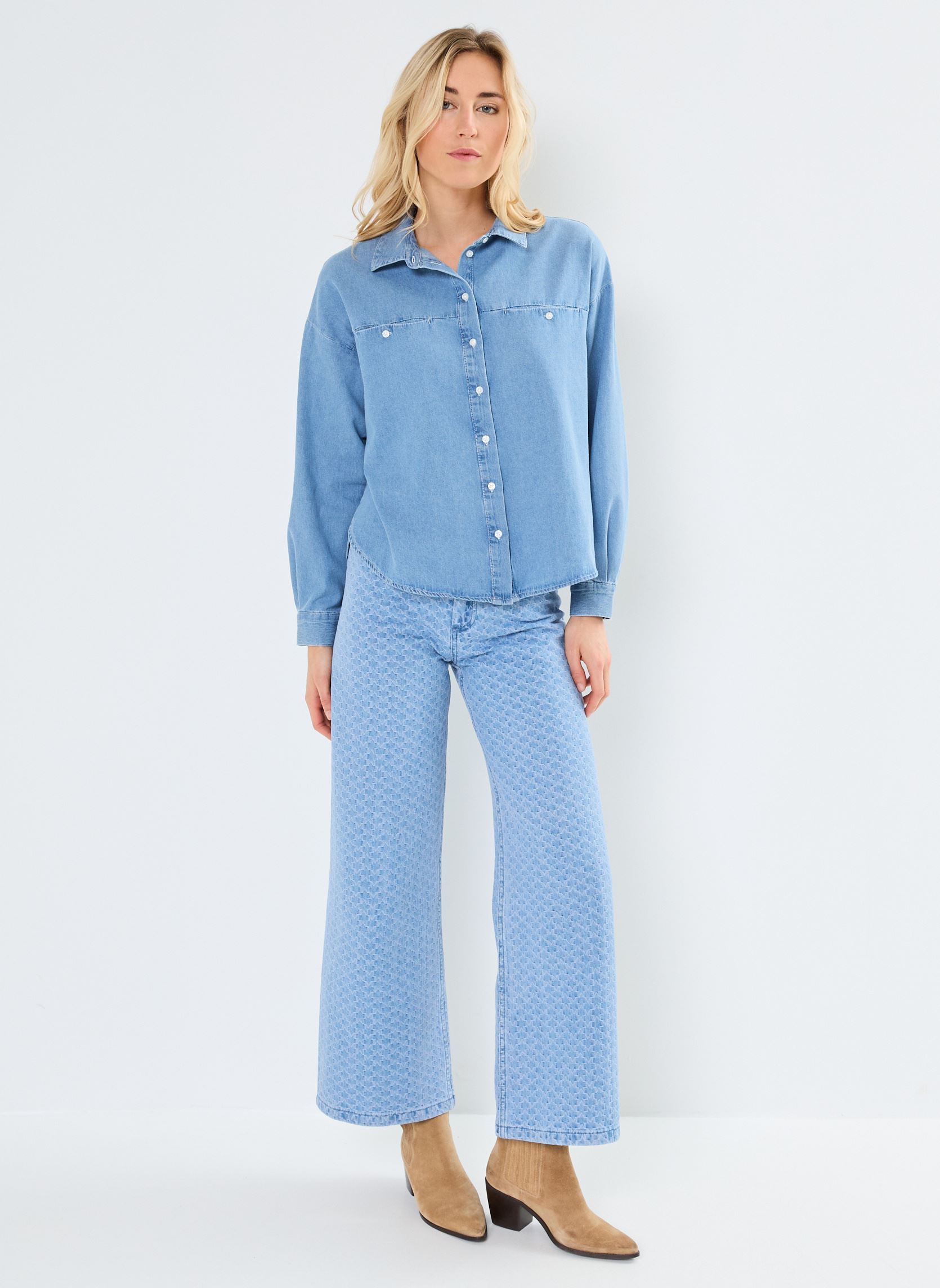 Jeans droit Paphos femme bleu La Petite Etoile Jeans droit Paphos femme bleu Stone
