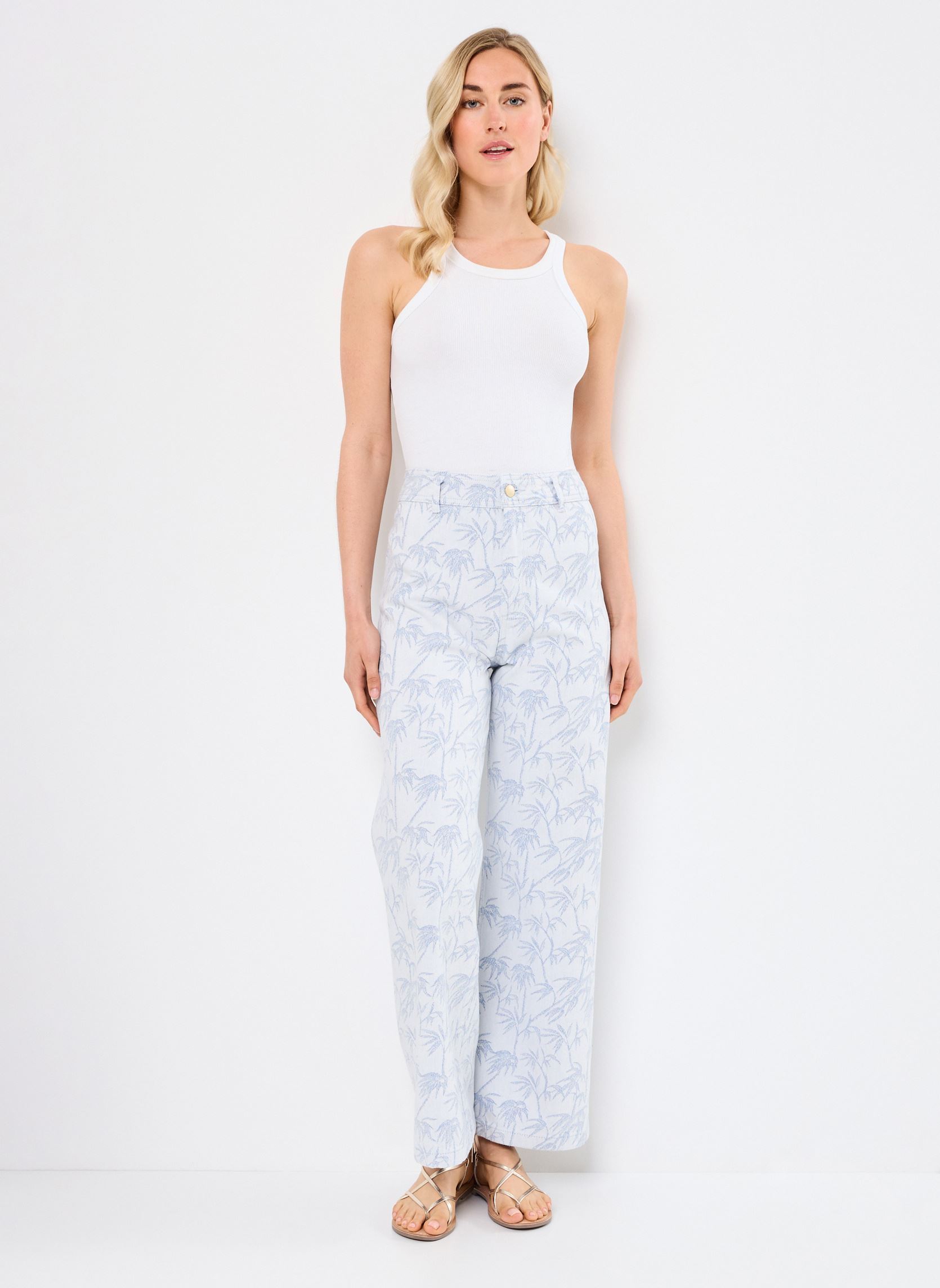 Rechte jeans / Straight Leg Jeans Paphos dames blauw La Petite Etoile Rechte jeans / Straight Leg Jeans Paphos dames blauw Jacquard