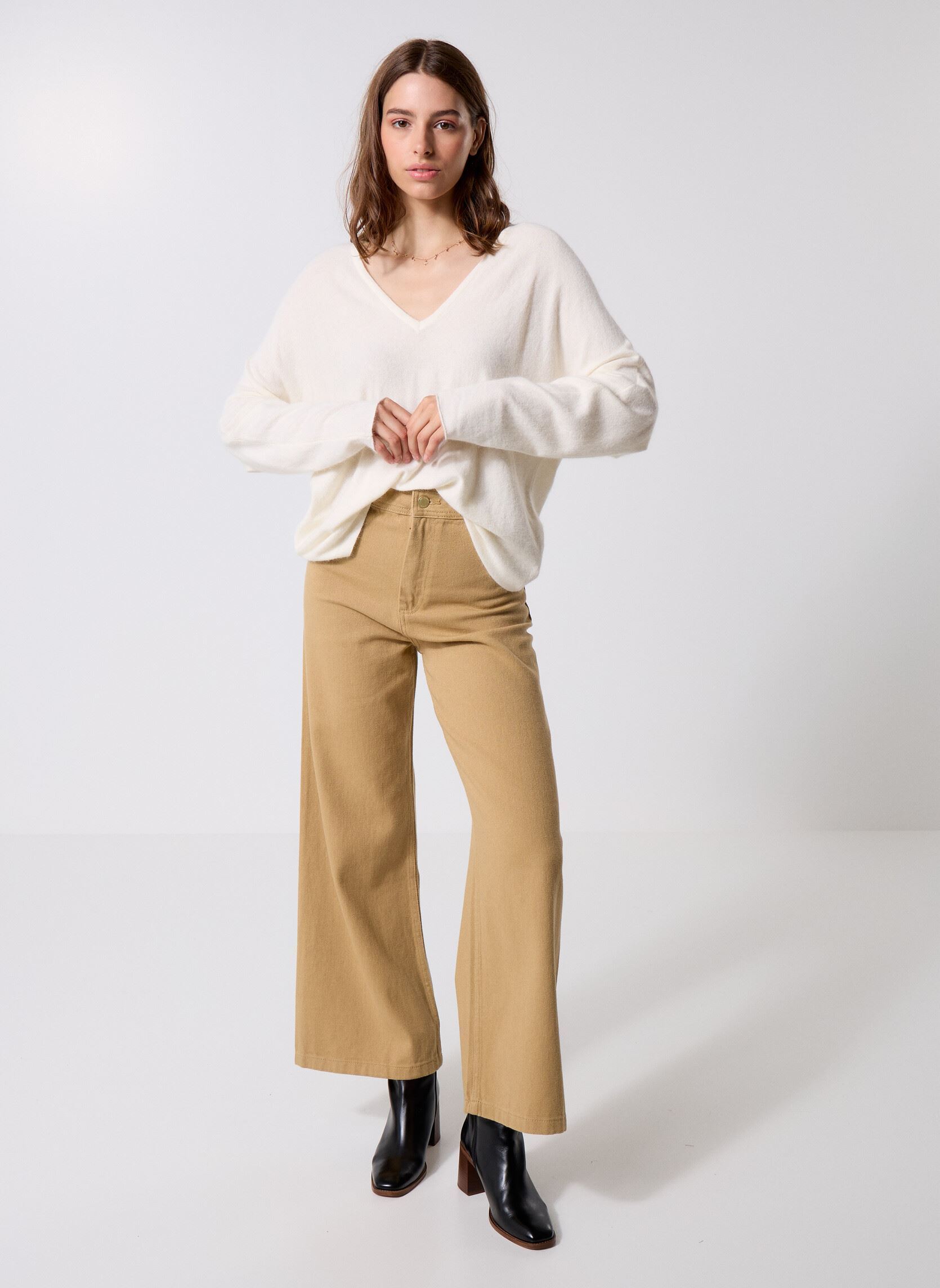 Rechte jeans / Straight Leg Jeans Paphos dames bruin La Petite Etoile Rechte jeans / Straight Leg Jeans Paphos dames bruin Camel