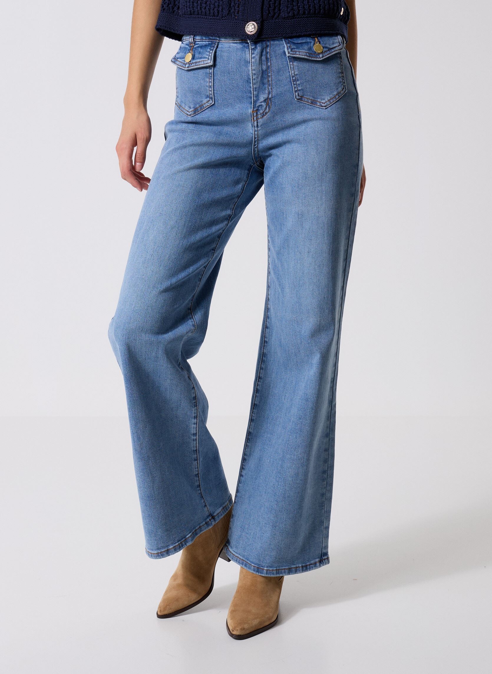 Jeans flare Peyton femme bleu La Petite Etoile Jeans flare Peyton femme bleu Stone