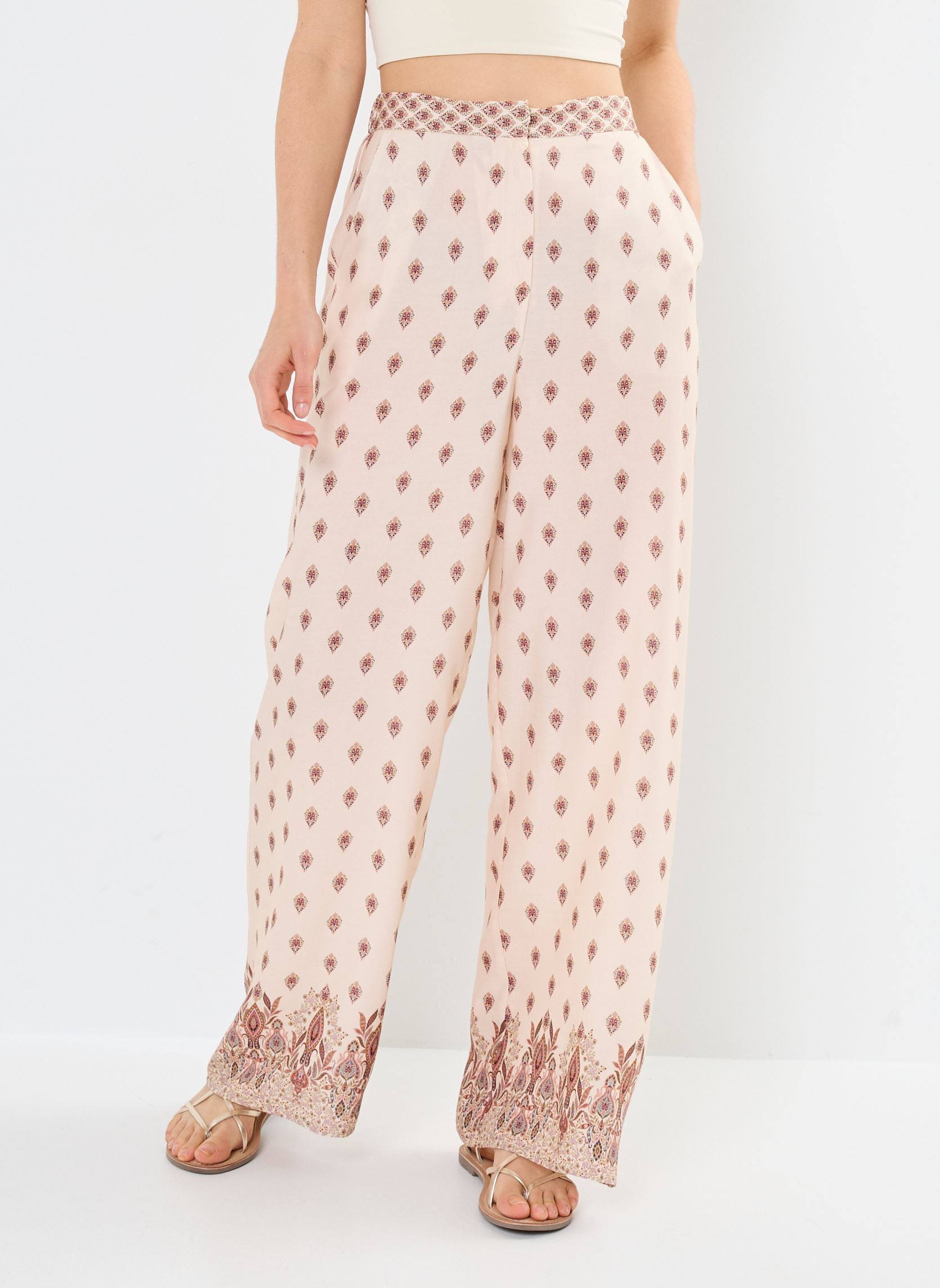 Pantalons larges Polia femme beige La Petite Etoile Pantalons larges Polia femme beige Boho
