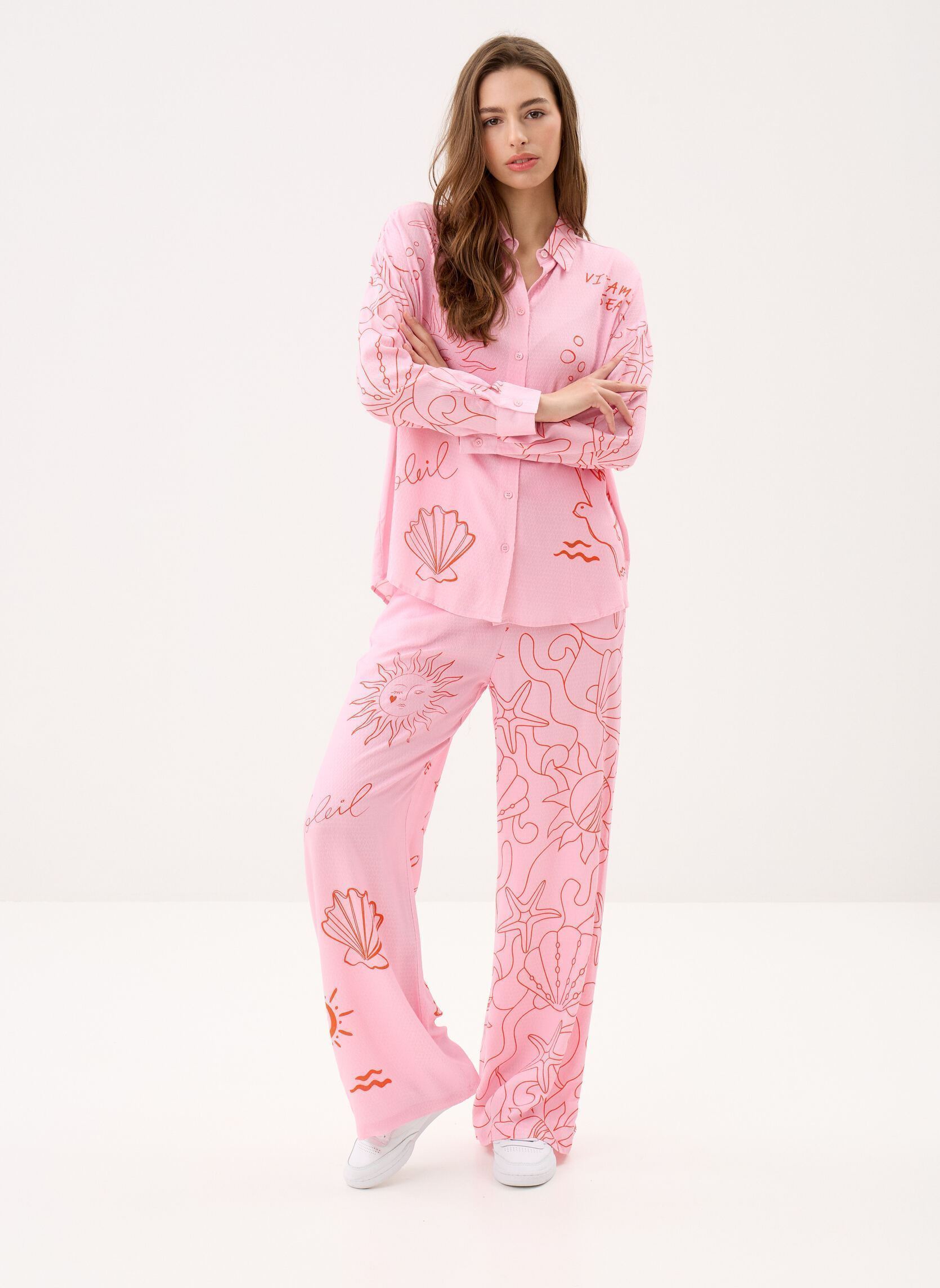 Pantalons larges Polia femme rose La Petite Etoile Pantalons larges Polia femme rose BICOLOR