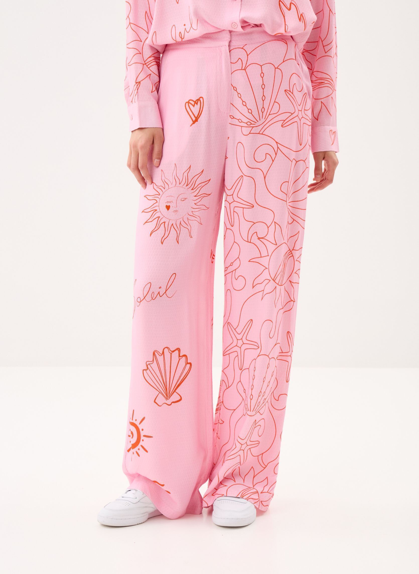 Pantalons larges Polia femme rose La Petite Etoile Pantalons larges Polia femme rose BICOLOR