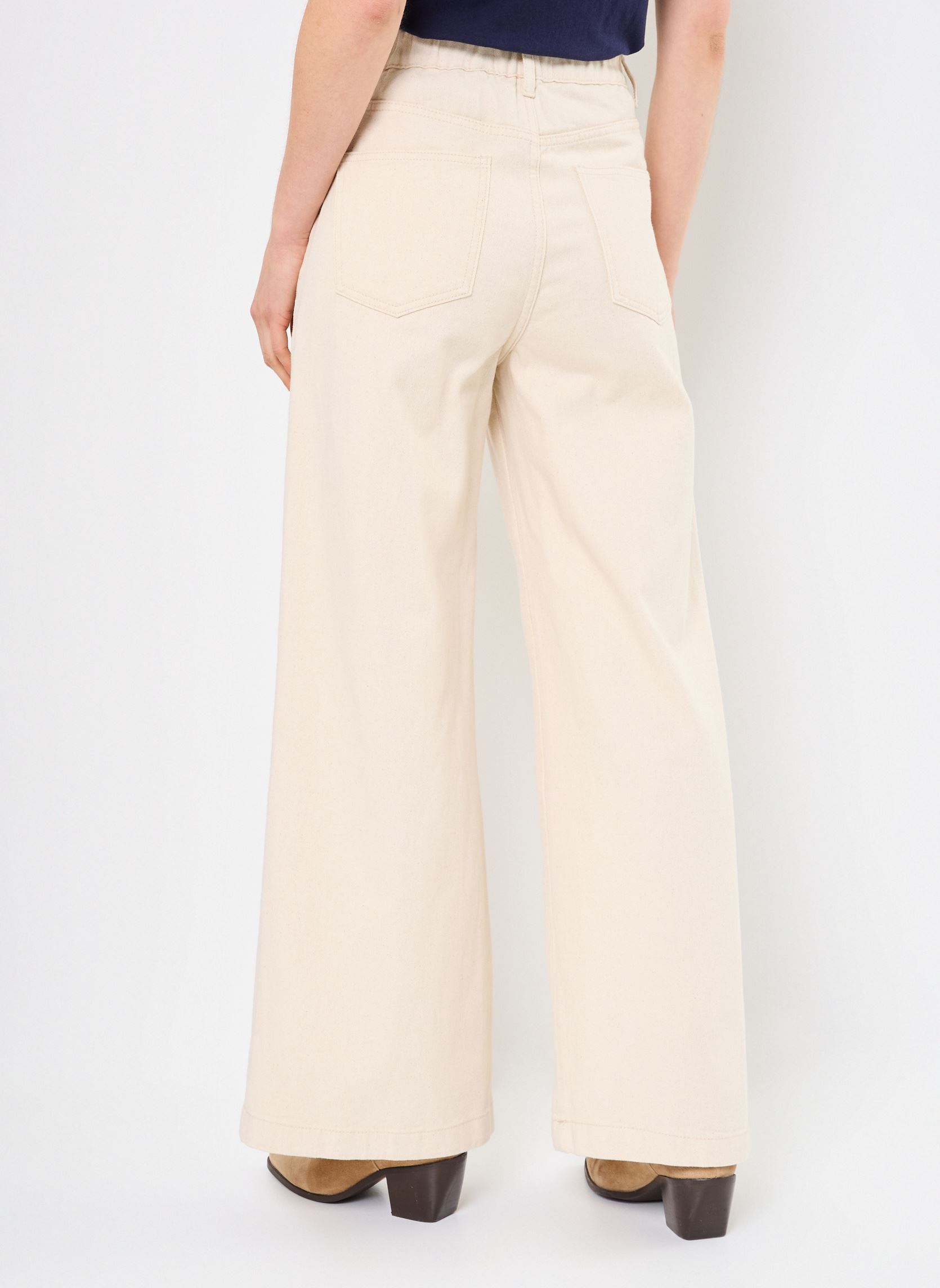 Rechte jeans / Straight Leg Jeans Prune dames beige La Petite Etoile Rechte jeans / Straight Leg Jeans Prune dames beige Beige