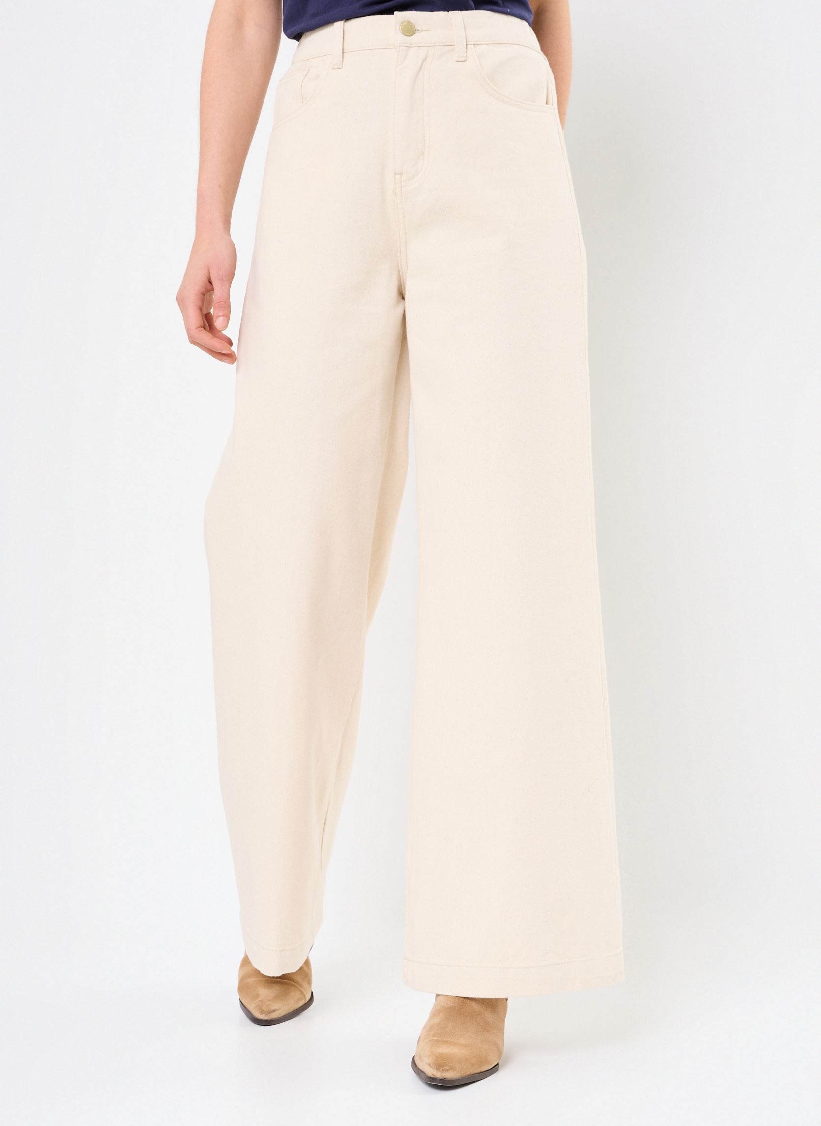 Rechte jeans / Straight Leg Jeans Prune dames beige La Petite Etoile Rechte jeans / Straight Leg Jeans Prune dames beige Beige