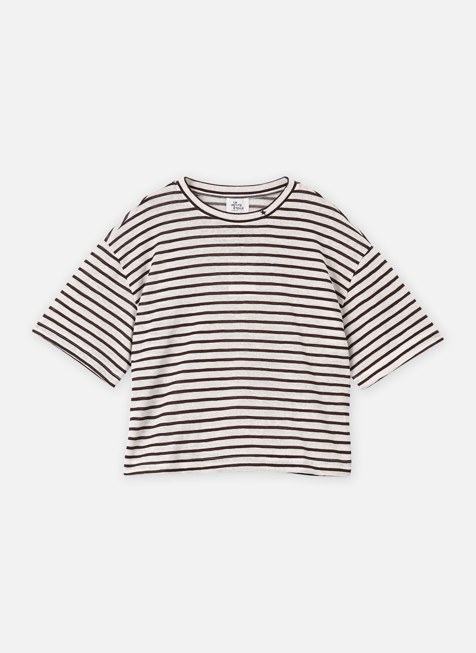 Tee-shirts Tais femme beige La Petite Etoile Tee-shirts Tais femme beige ECRU/MARRON