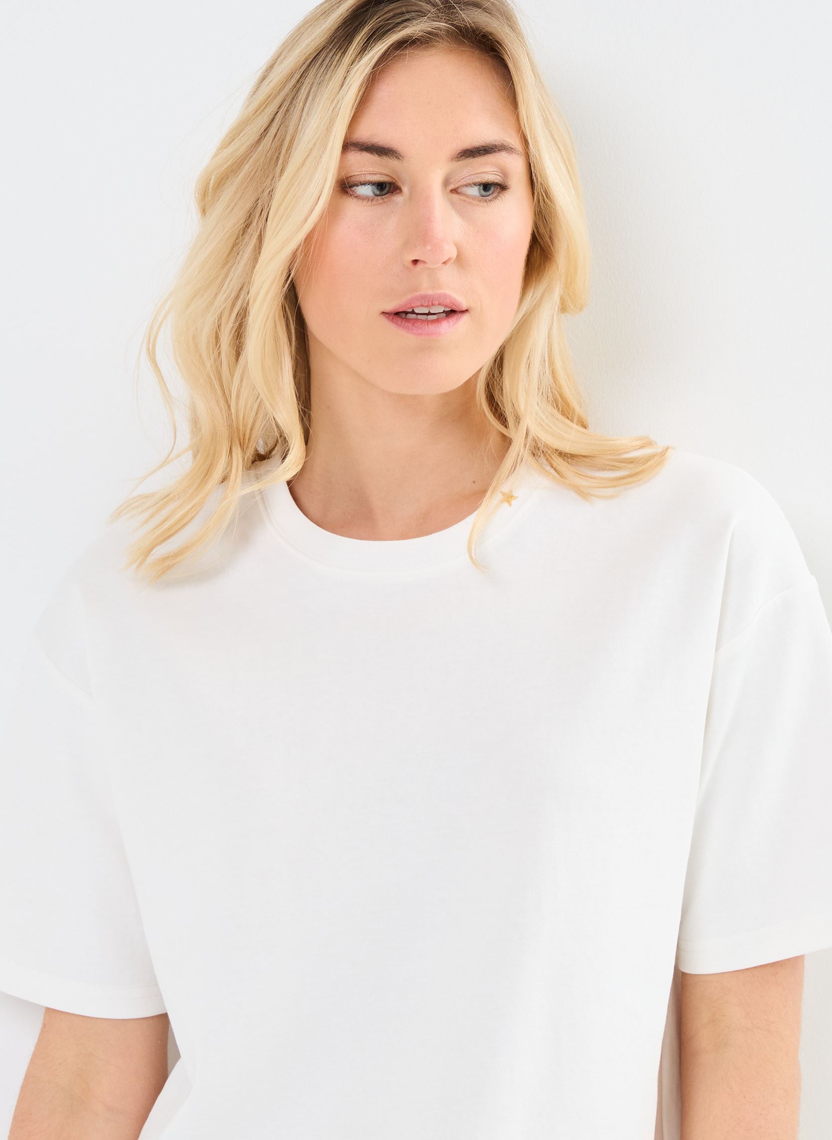 Tee-shirts manches courtes Tais femme blanc La Petite Etoile Tee-shirts manches courtes Tais femme blanc ECRU