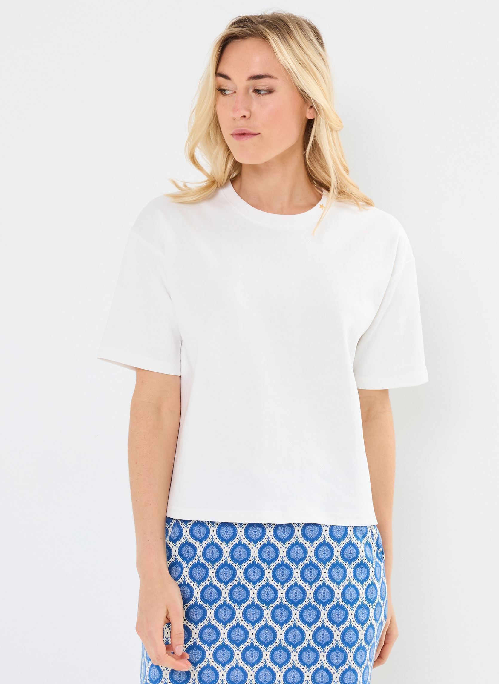 Tee-shirts manches courtes Tais femme blanc La Petite Etoile Tee-shirts manches courtes Tais femme blanc ECRU