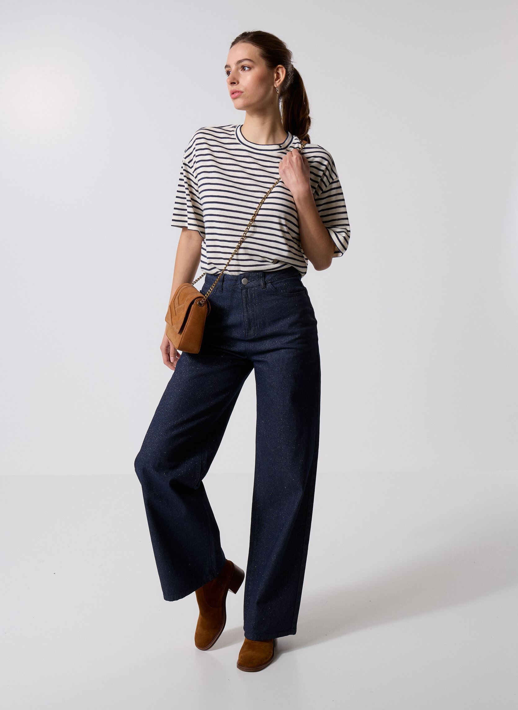 Kurzarm-T-Shirts Tais damen weiß La Petite Etoile Kurzarm-T-Shirts Tais damen weiß ECRU/MARINE