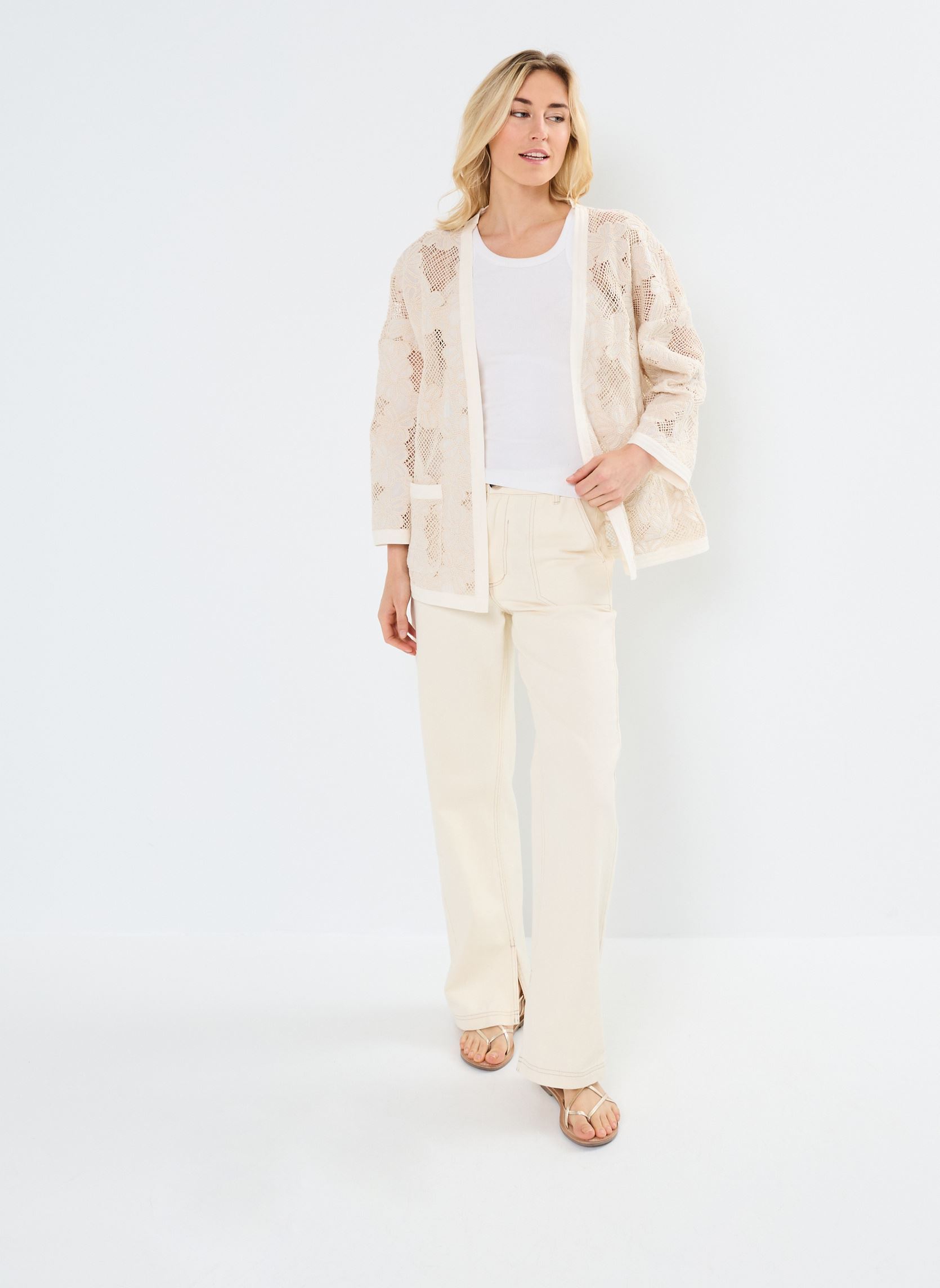 Gilets Violaine femme beige La Petite Etoile Gilets Violaine femme beige BEIGE