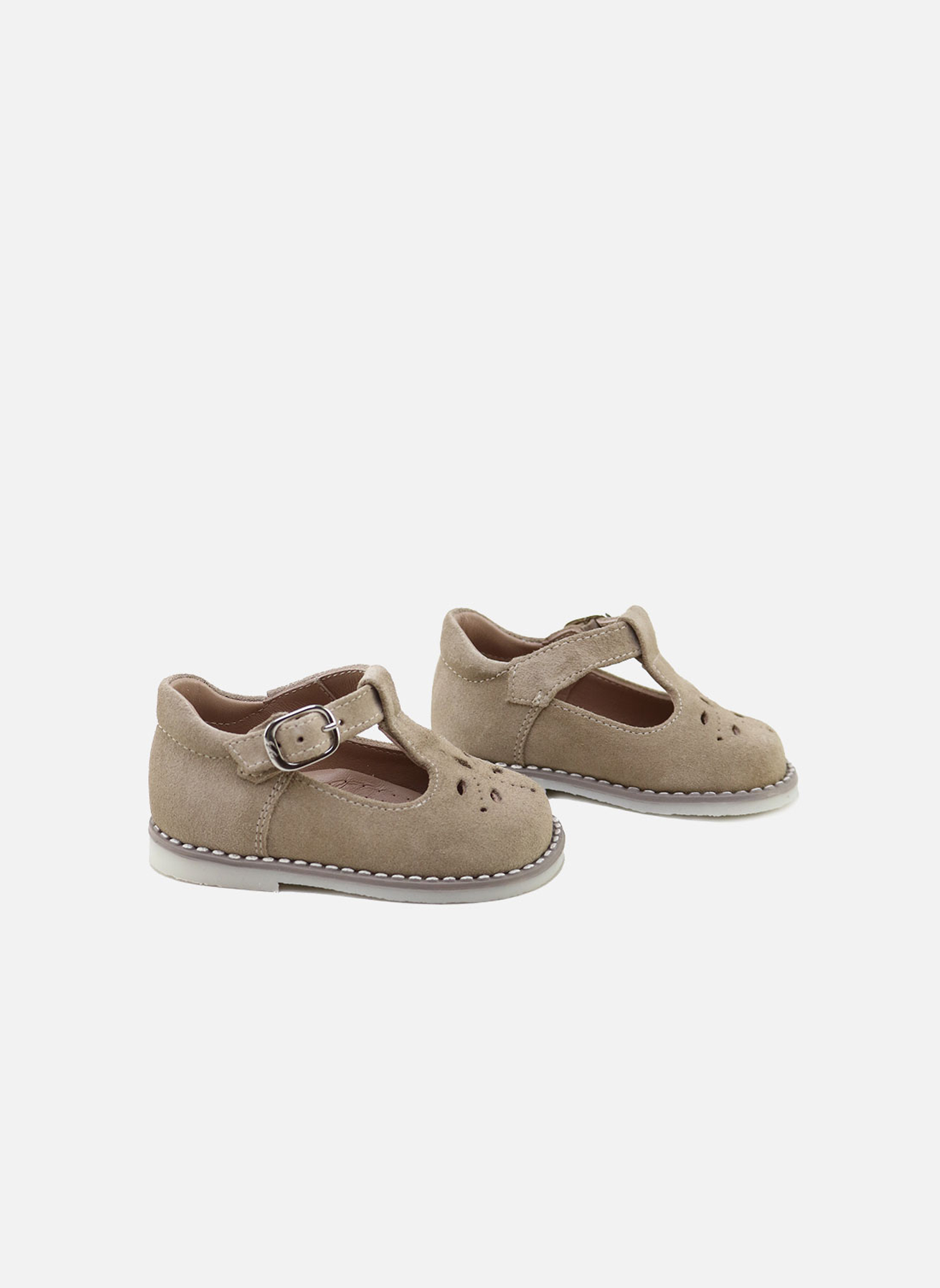 Ballerines Salomés en cuir 16001AJ-VELOUR-SACO Natural garçon beige Eli 1957 Ballerines Salomés en cuir 16001AJ-VELOUR-SACO Natural garçon beige Beige