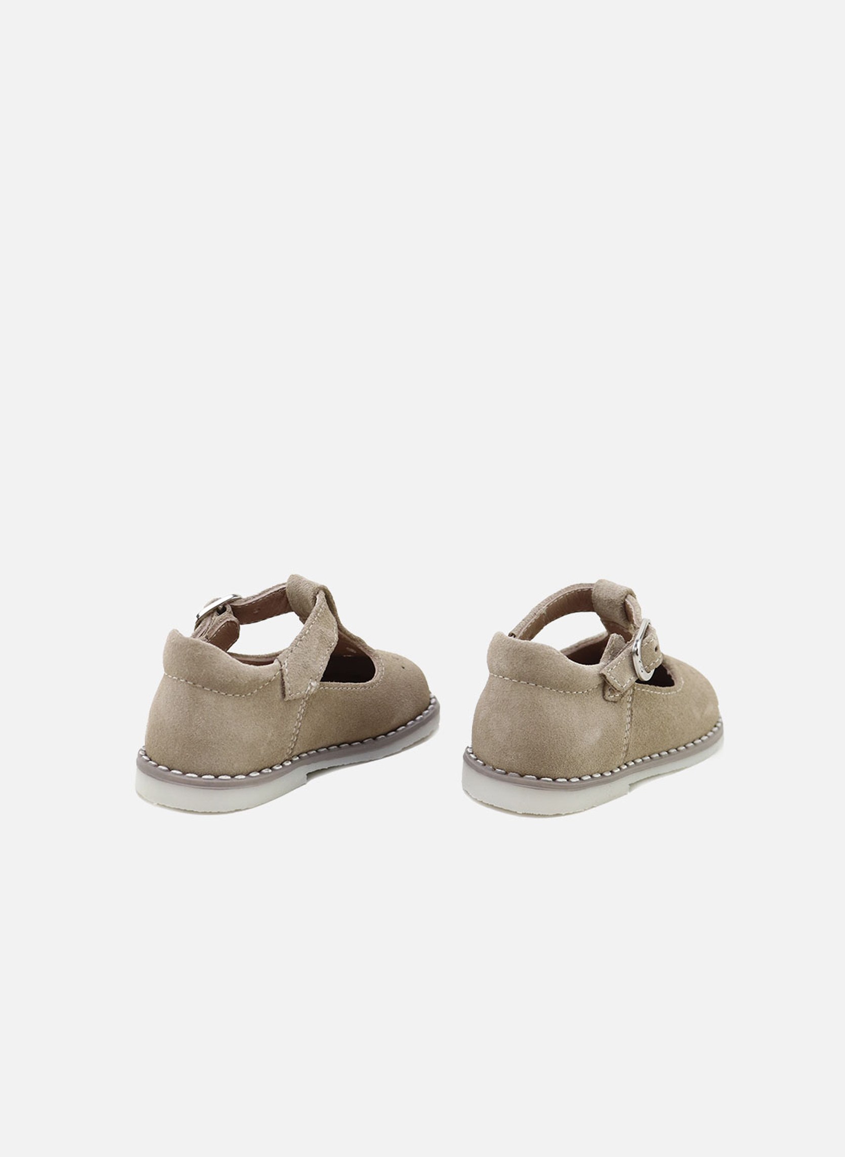 Ballerines Salomés en cuir 16001AJ-VELOUR-SACO Natural garçon beige Eli 1957 Ballerines Salomés en cuir 16001AJ-VELOUR-SACO Natural garçon beige Beige