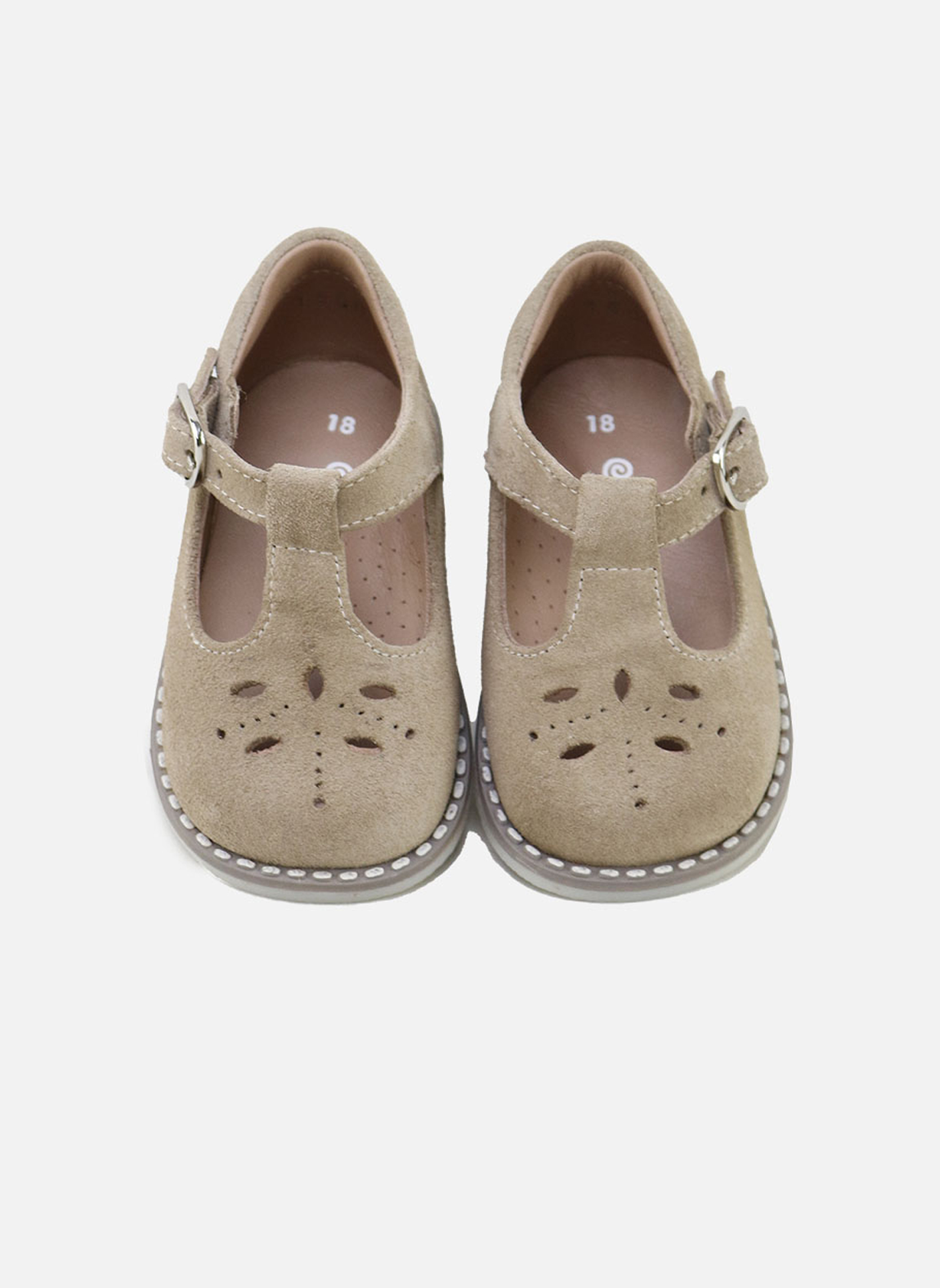 Ballerines Salomés en cuir 16001AJ-VELOUR-SACO Natural garçon beige Eli 1957 Ballerines Salomés en cuir 16001AJ-VELOUR-SACO Natural garçon beige Beige