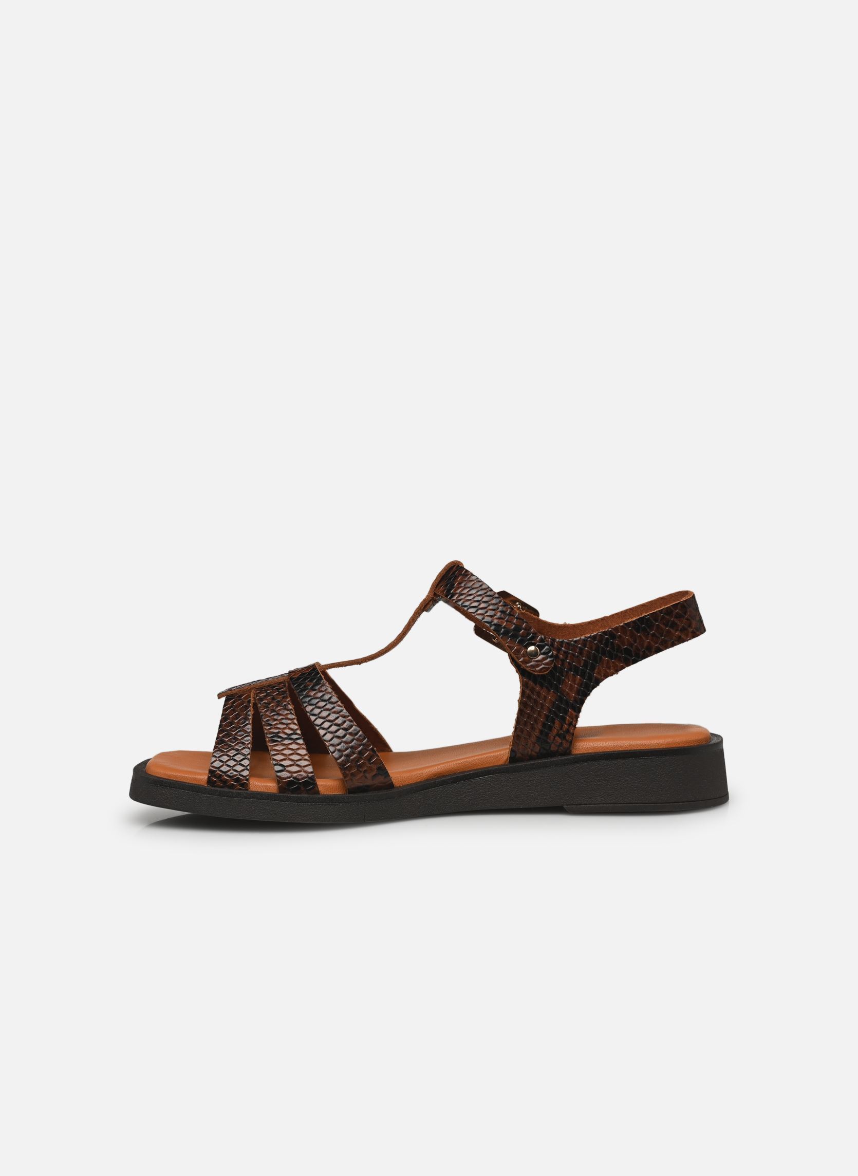 Platte sandalen Nadina dames bruin Eram Platte sandalen Nadina dames bruin Python