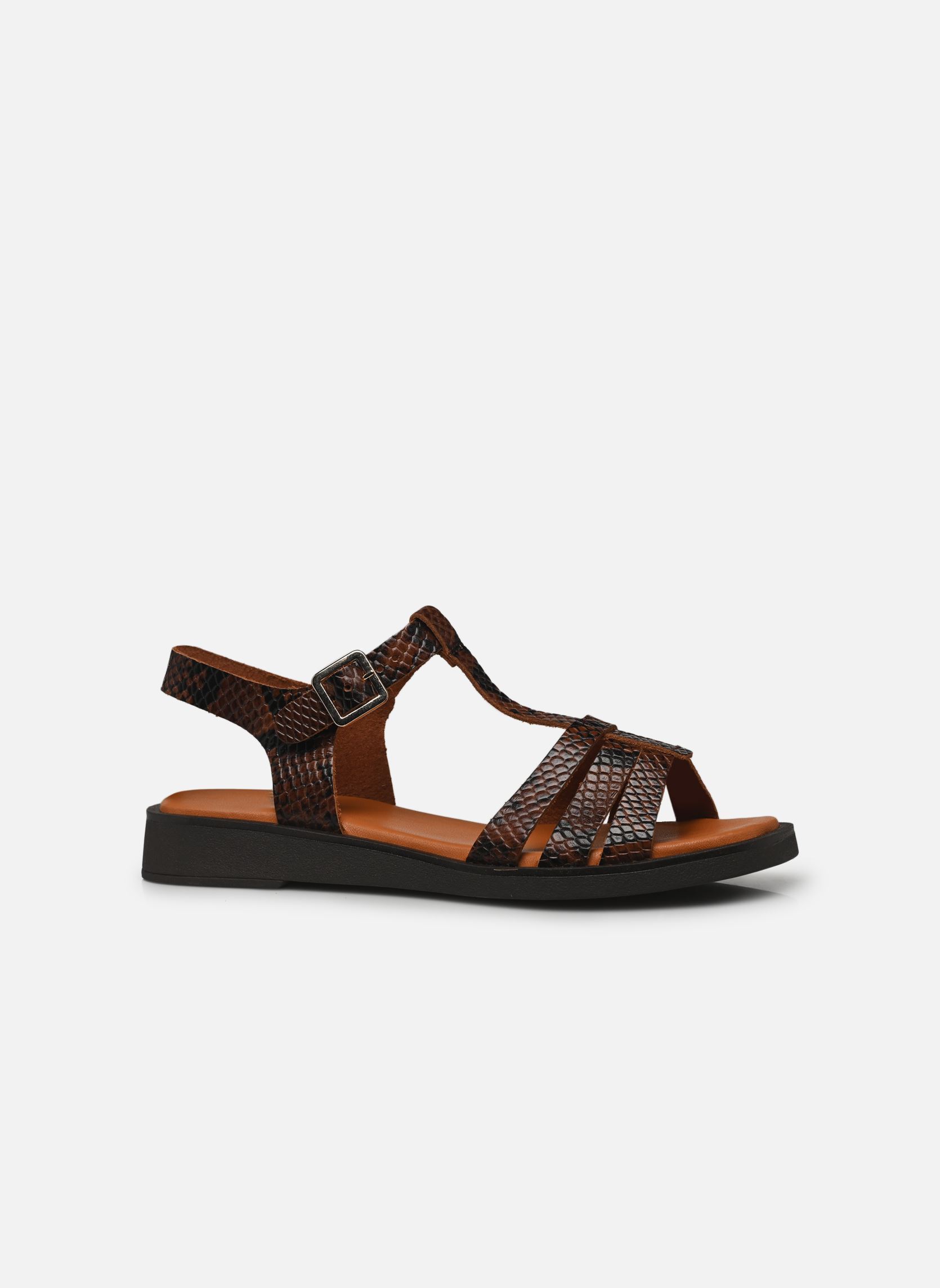 Platte sandalen Nadina dames bruin Eram Platte sandalen Nadina dames bruin Python