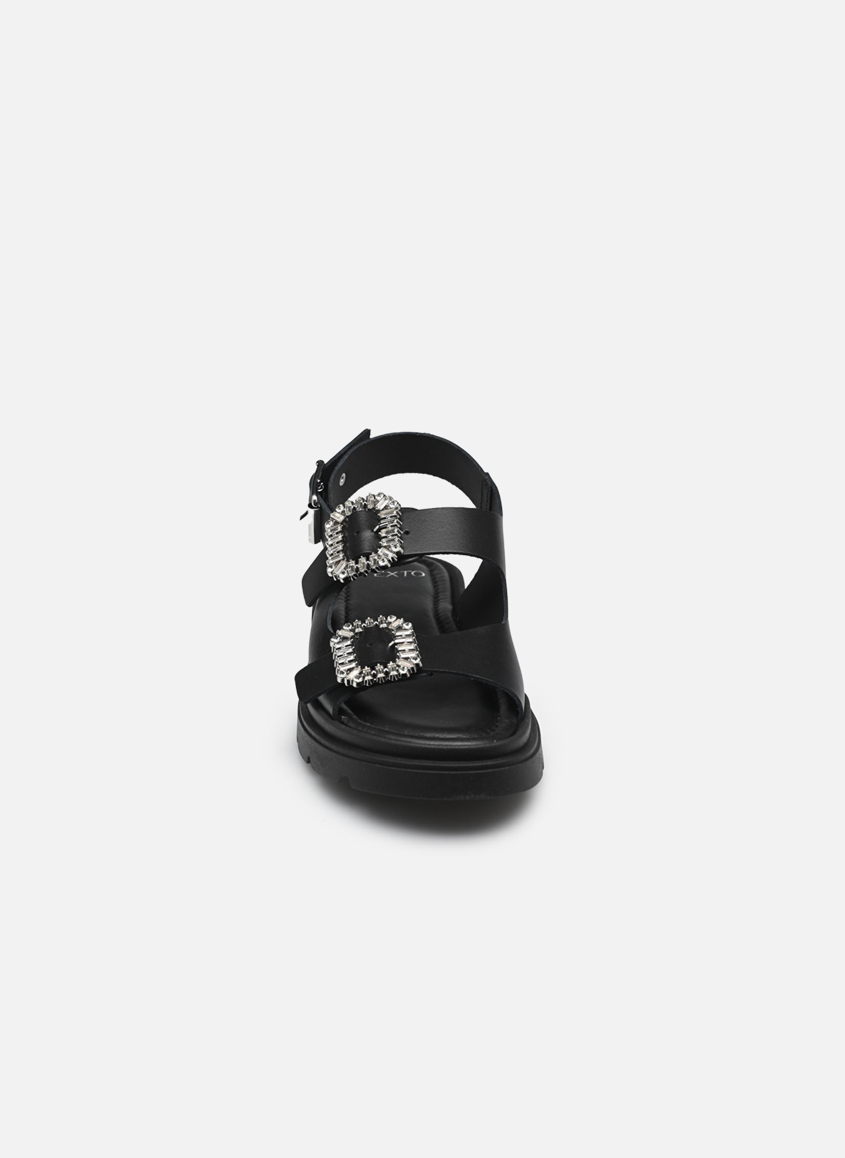 Sandalias y plataformas de cuña Nauline mujer negro Texto Sandalias y plataformas de cuña Nauline mujer negro Noir