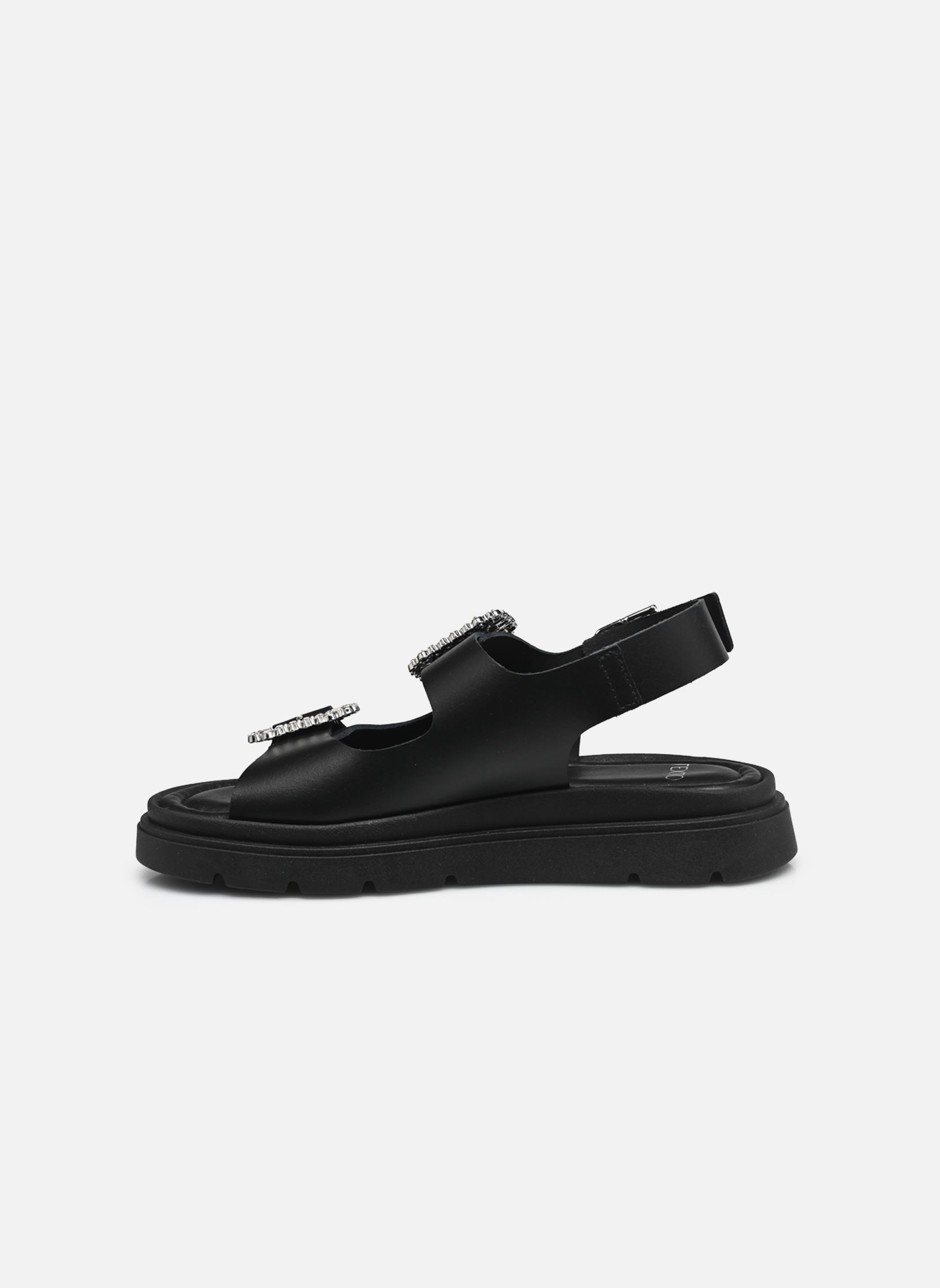 Sandalias y plataformas de cuña Nauline mujer negro Texto Sandalias y plataformas de cuña Nauline mujer negro Noir