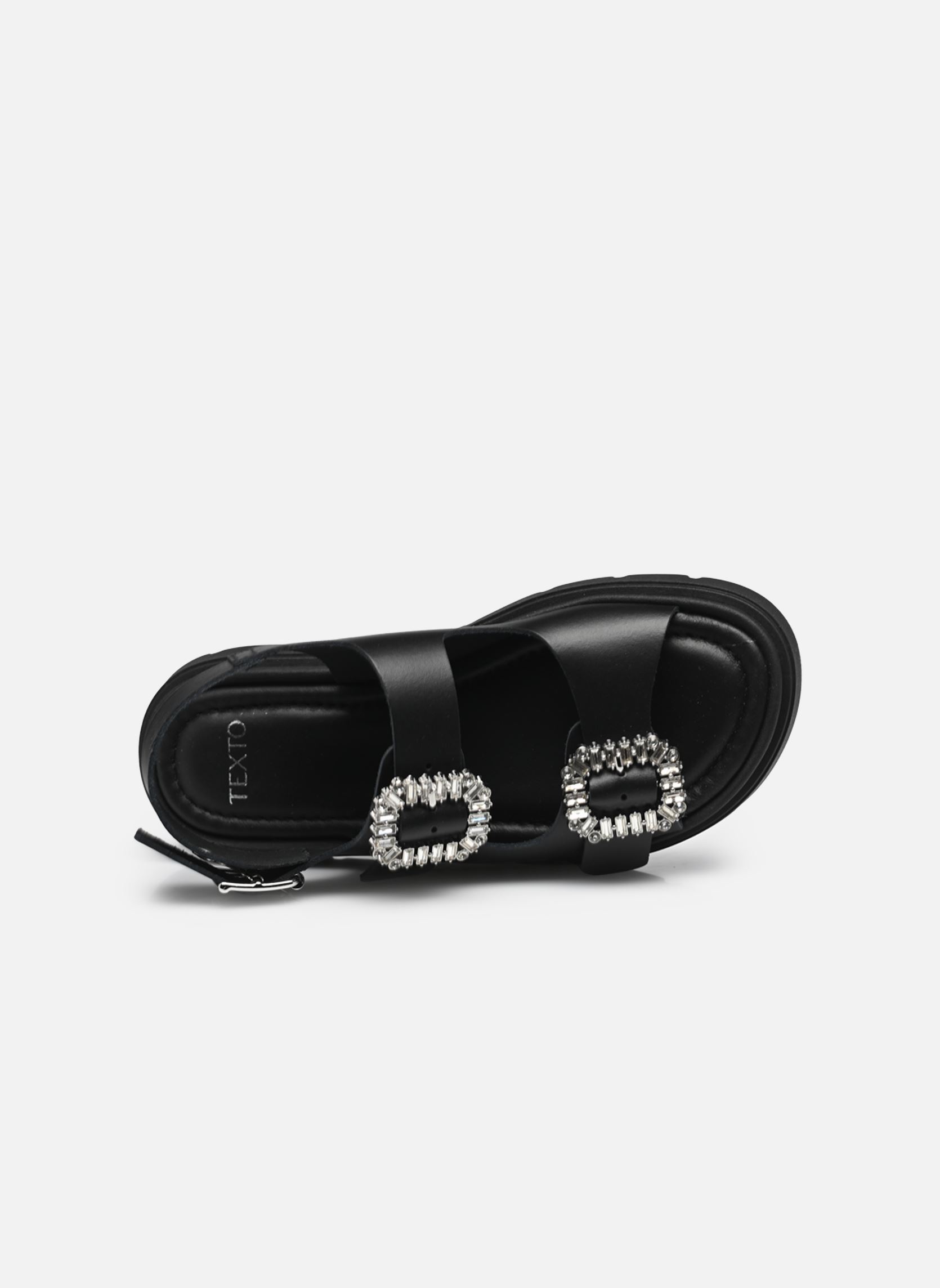 Sandalias y plataformas de cuña Nauline mujer negro Texto Sandalias y plataformas de cuña Nauline mujer negro Noir