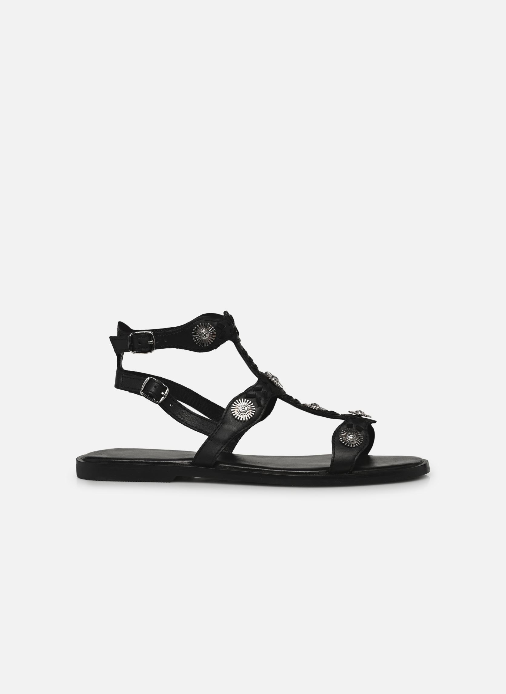 Sandales plates Nilla femme noir Texto Sandales plates Nilla femme noir Noir