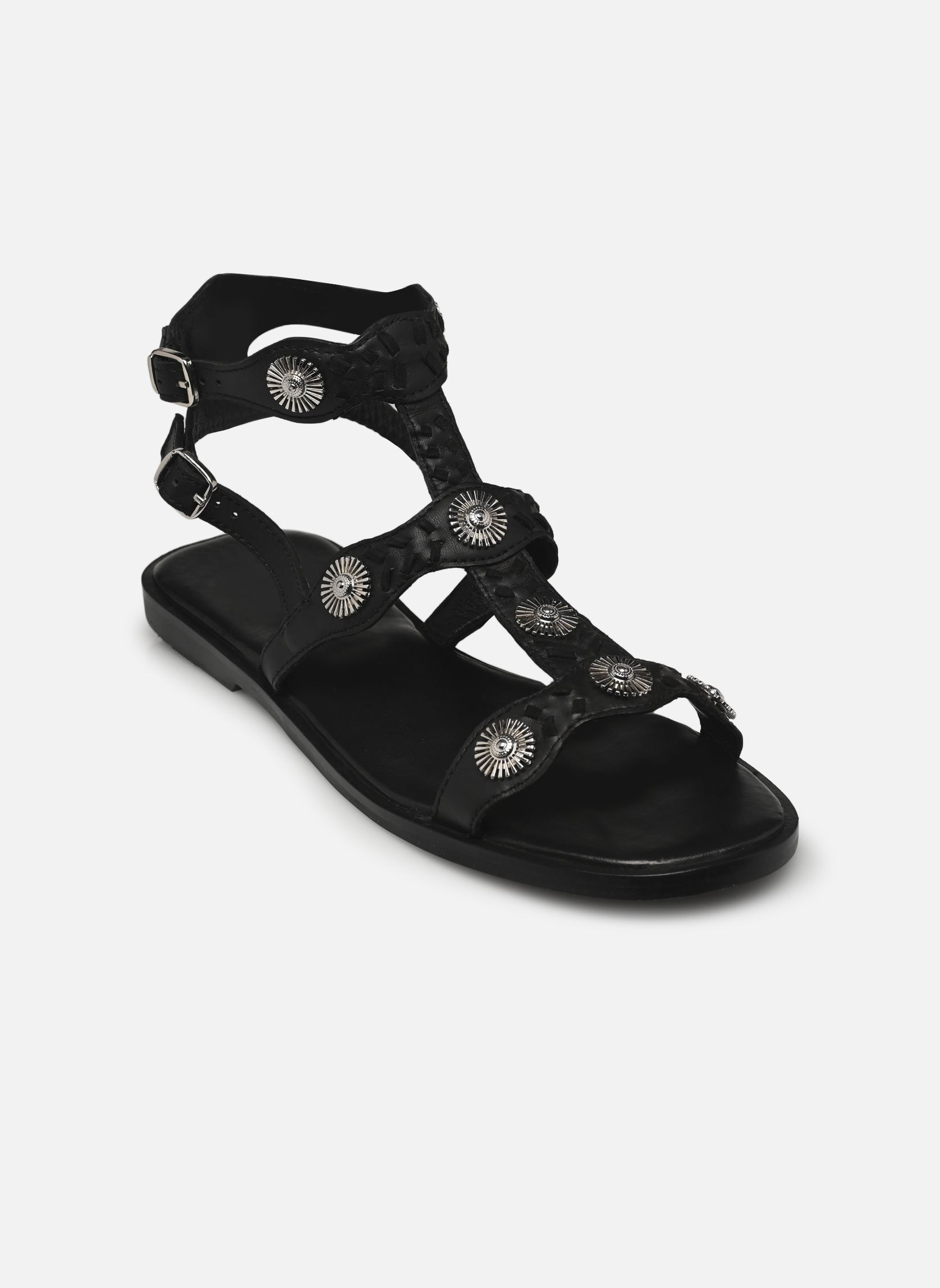 Sandales plates Nilla femme noir Texto Sandales plates Nilla femme noir Noir