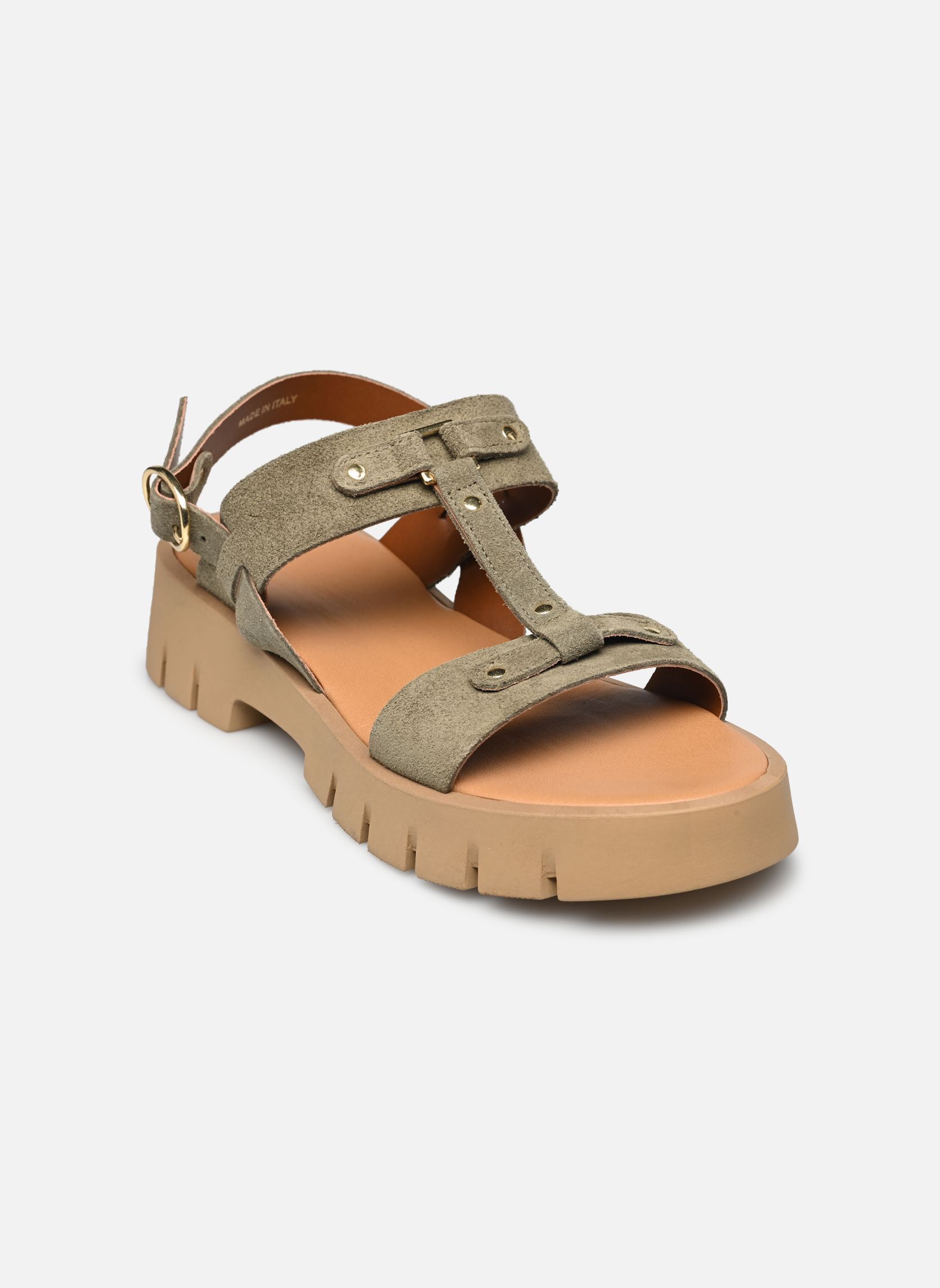 Sandales plates Nassila femme vert Texto Sandales plates Nassila femme vert Kaki