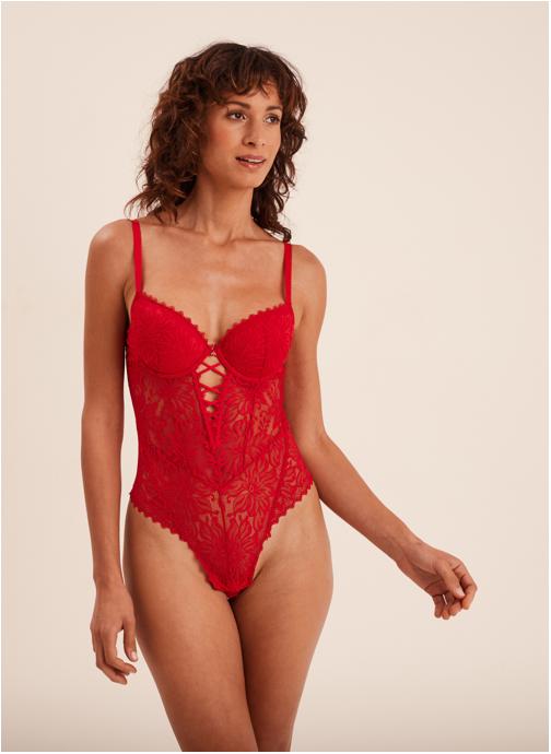 Mosquitos Brassières Body, bustier - INDISCRETEBODYPMWB femme rouge