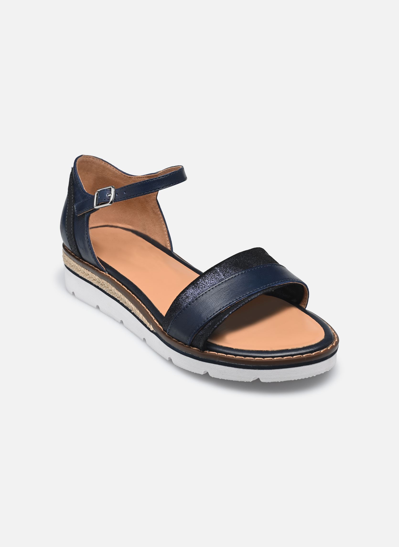 Sandali con zeppa e plateau Viviane donna blu Karston Sandali con zeppa e plateau Viviane donna blu Marine
