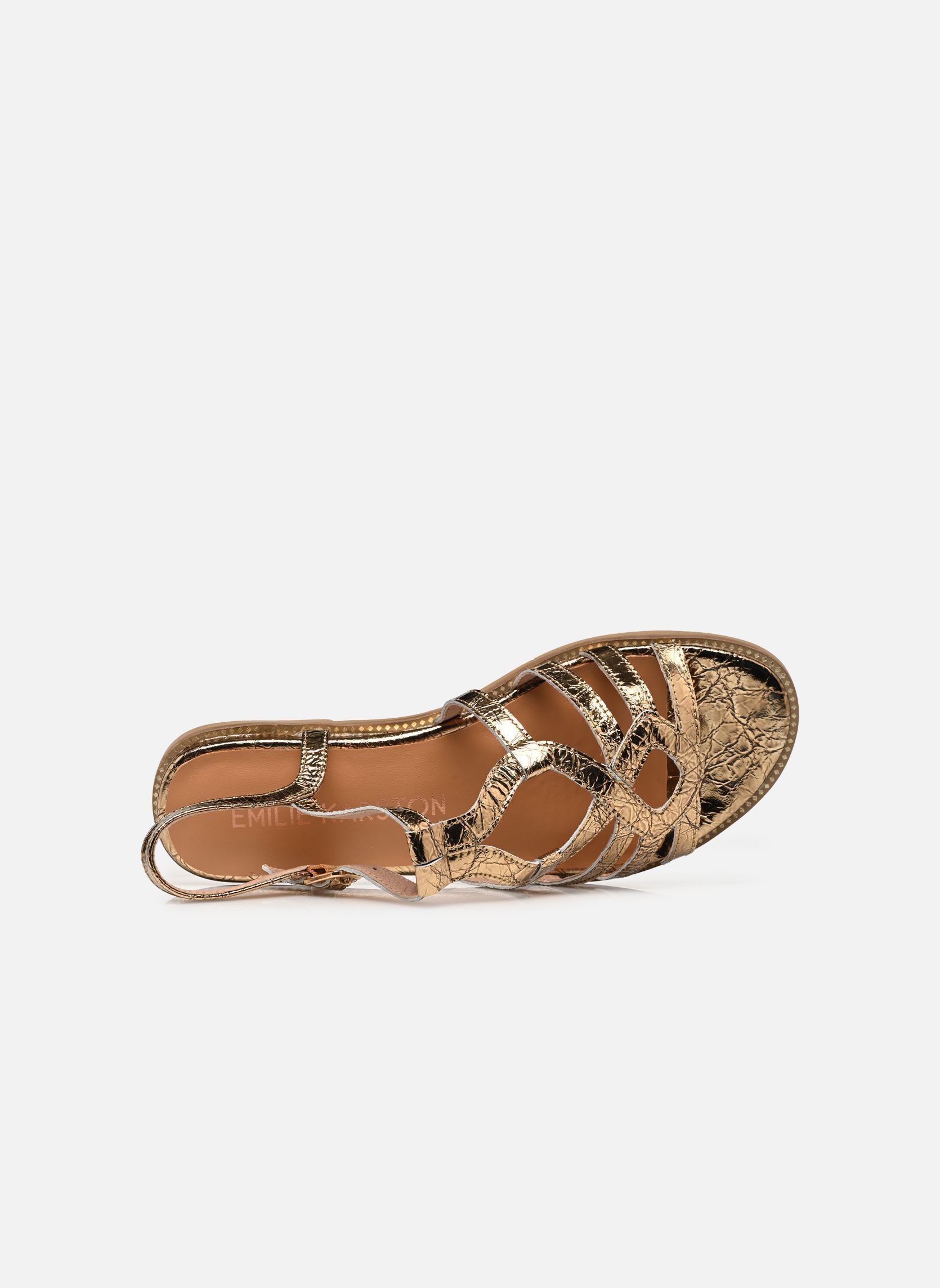 Platte sandalen Sabine dames goud en brons Karston Platte sandalen Sabine dames goud en brons VN_OR