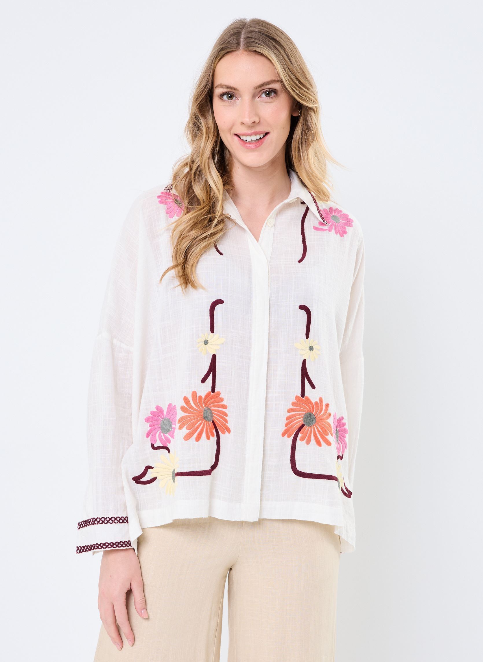 Chemises manches longues Chemise Ml Augustine femme blanc Stella Forest Chemises manches longues Chemise Ml Augustine femme blanc ECRU