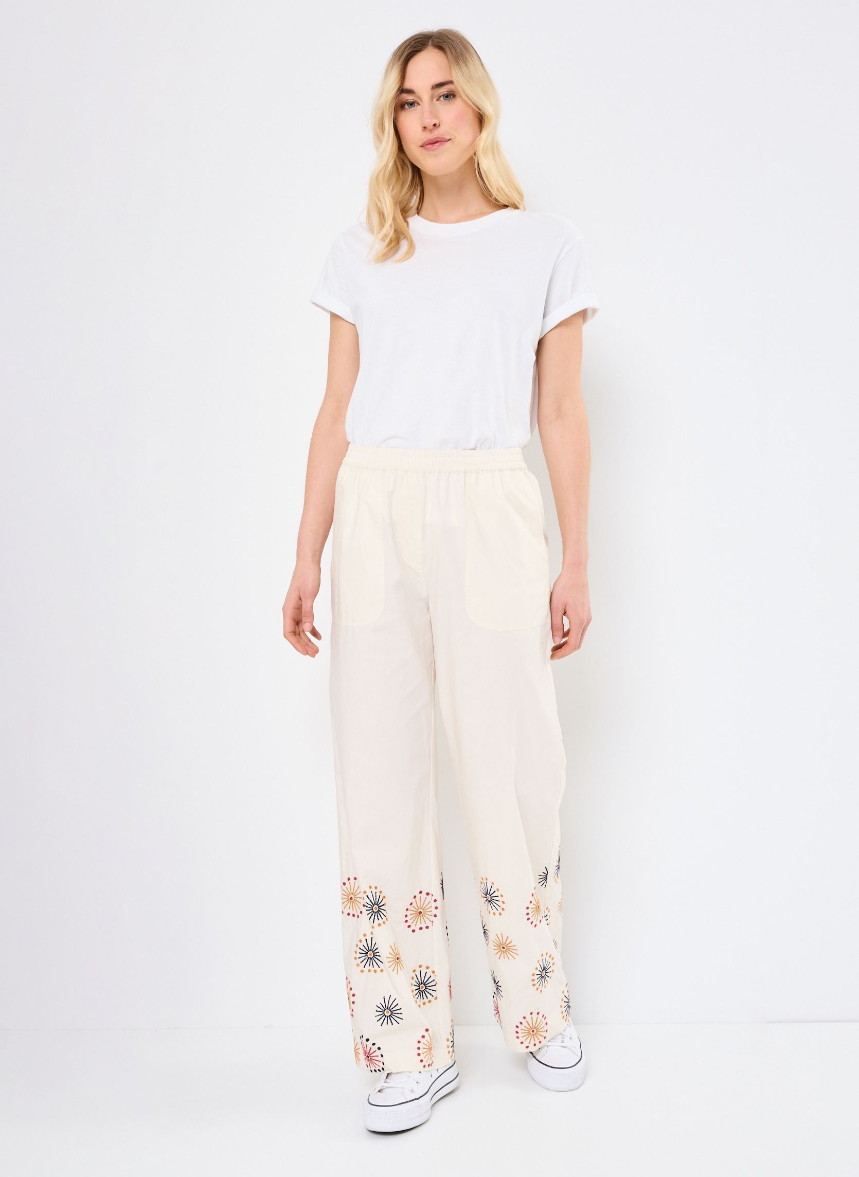 Pantalons larges Pantalon Oksanna femme blanc Stella Forest Pantalons larges Pantalon Oksanna femme blanc ECRU