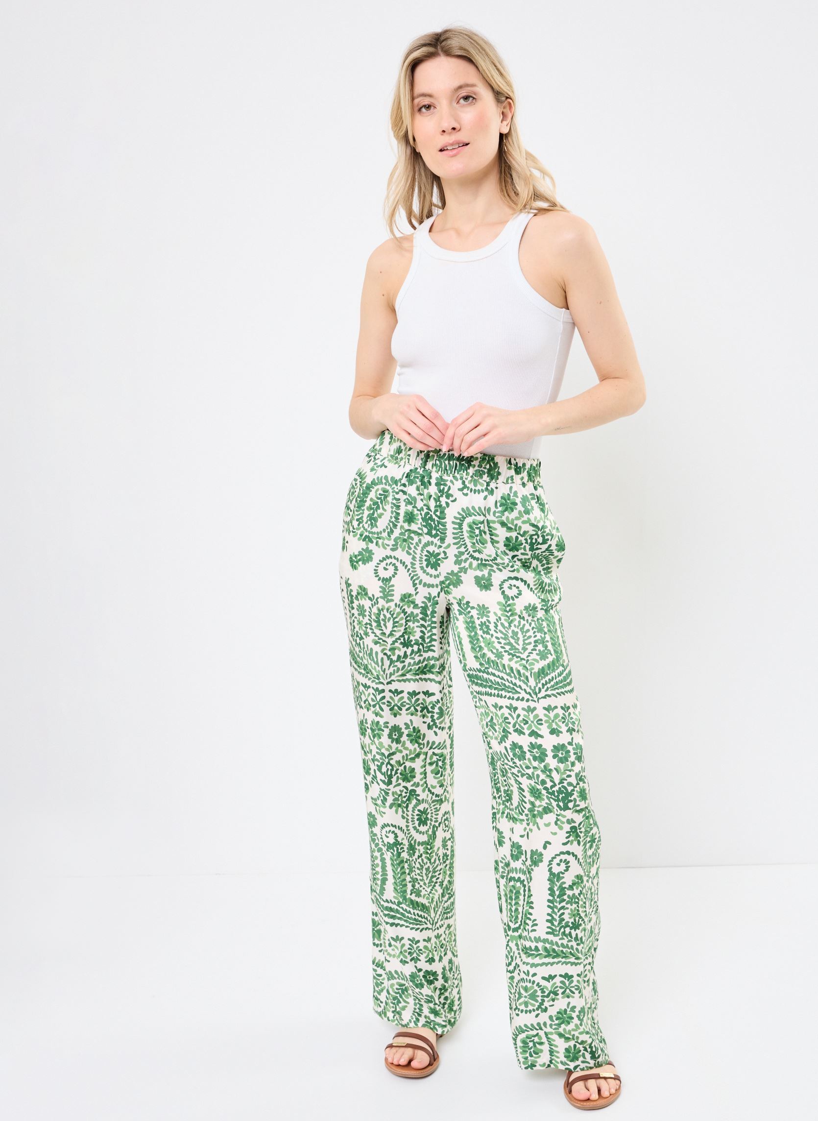 Pantalons larges Pantalon Abril femme vert Stella Forest Pantalons larges Pantalon Abril femme vert MEKONG
