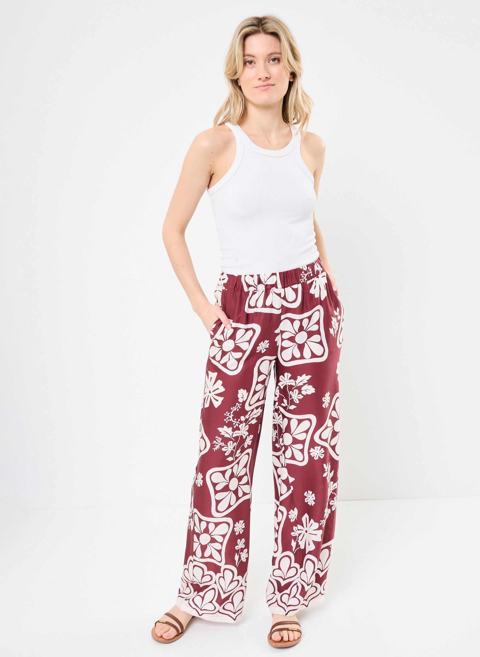 Pantalons larges Pantalon Stephanie femme bordeaux Stella Forest Pantalons larges Pantalon Stephanie femme bordeaux BORDEAUX