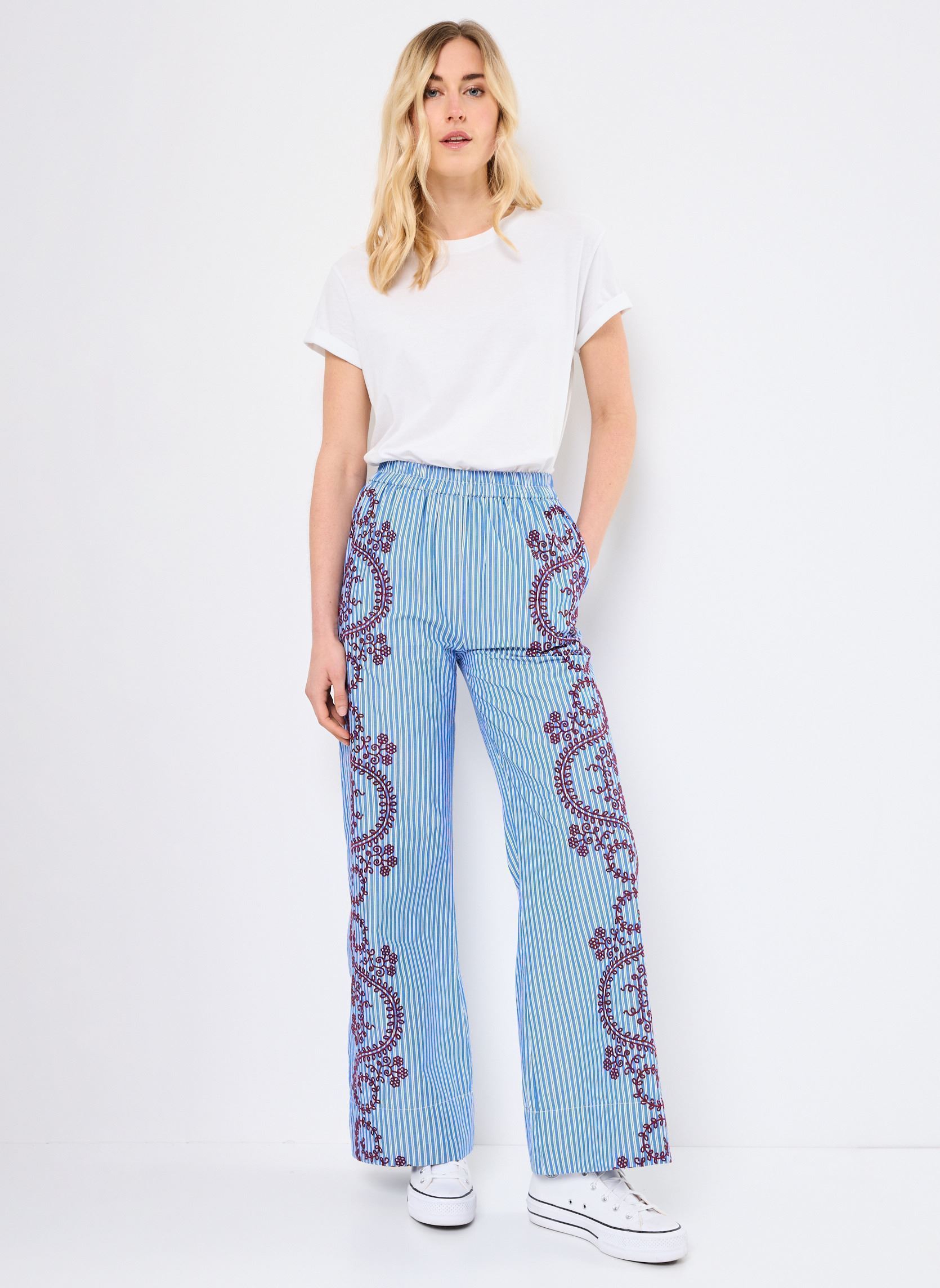 Pantalons larges Pantalon Nuria femme bleu Stella Forest Pantalons larges Pantalon Nuria femme bleu BLEU