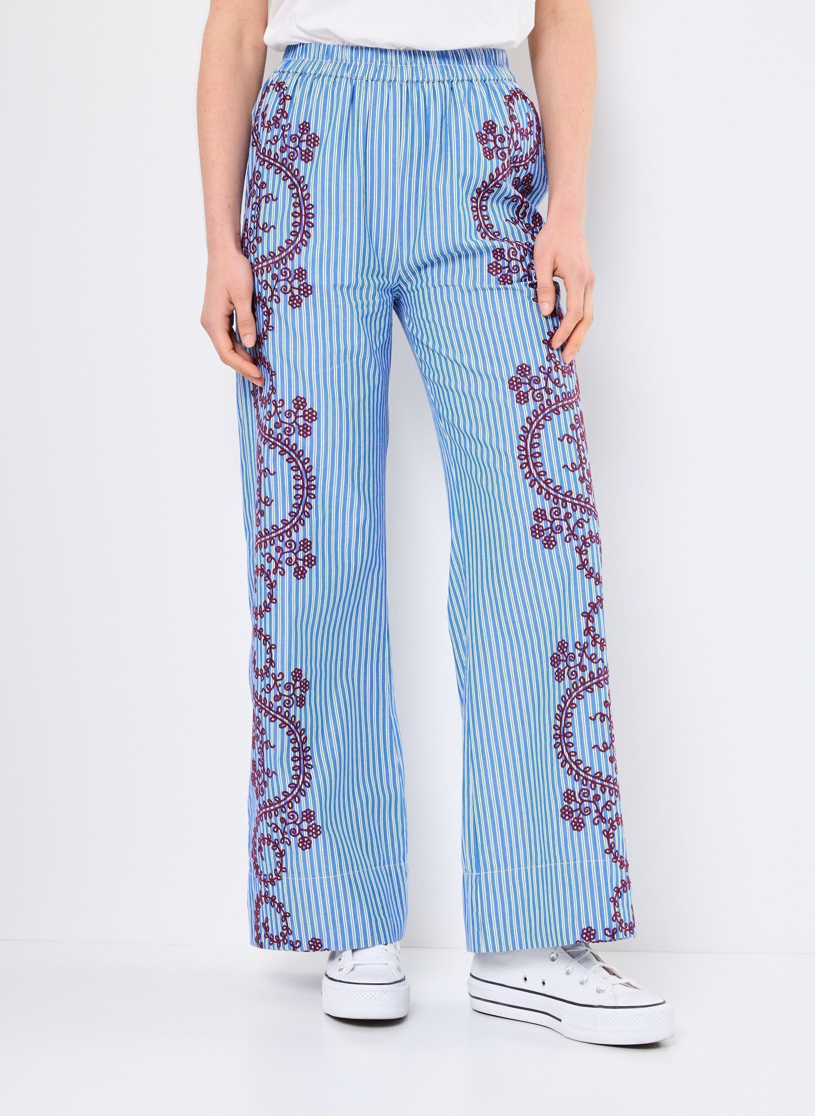 Pantalons larges Pantalon Nuria femme bleu Stella Forest Pantalons larges Pantalon Nuria femme bleu BLEU