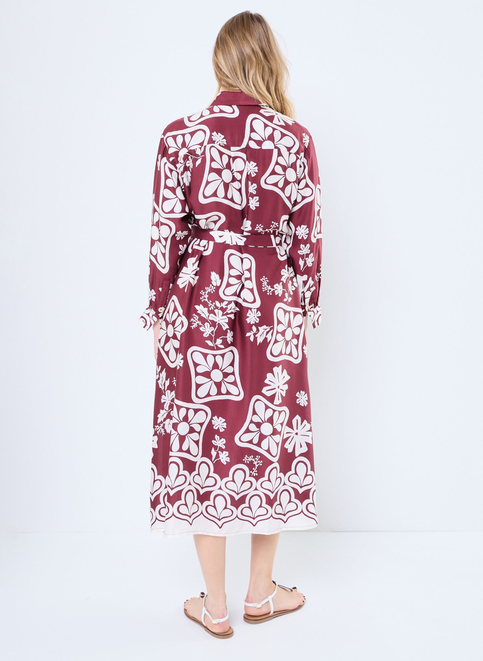 Lange jurken Robe Ml Stephanie dames bordeaux Stella Forest Lange jurken Robe Ml Stephanie dames bordeaux BORDEAUX