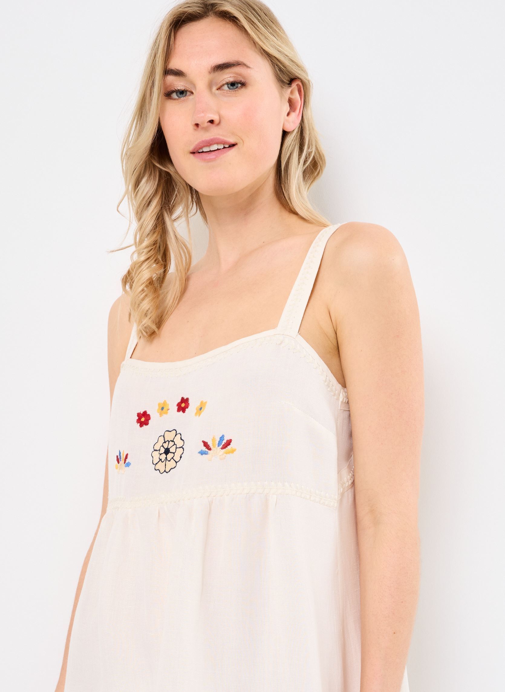 Robes longues Robe Bretelle Loraine femme blanc Stella Forest Robes longues Robe Bretelle Loraine femme blanc ECRU