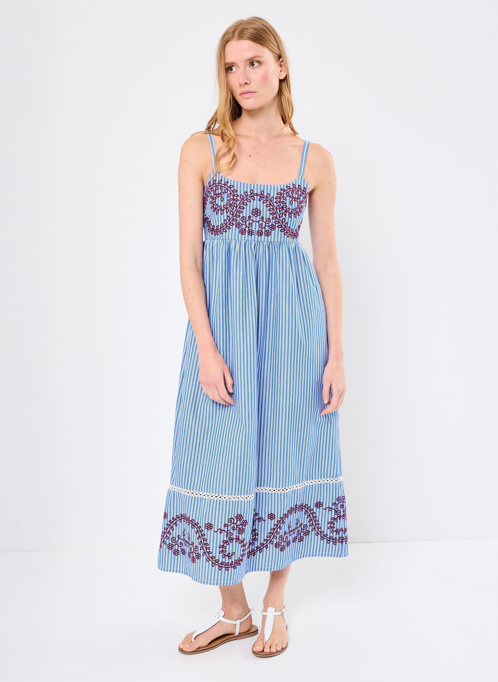 Lange Kleider Robe Bretelles Nuria damen blau Stella Forest Lange Kleider Robe Bretelles Nuria damen blau BLEU