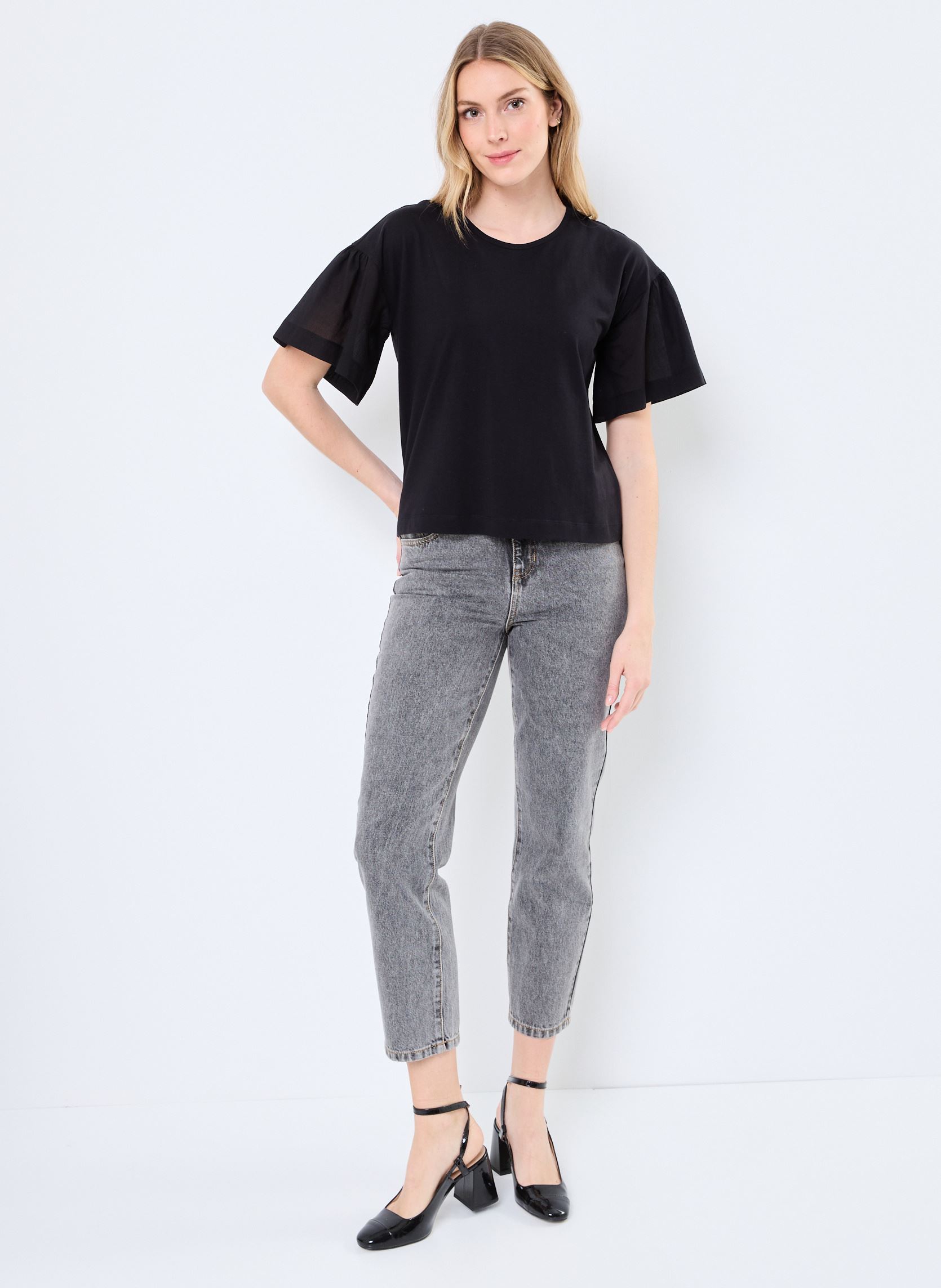 Tee-shirts manches courtes T-Shirt Mc Sabrina femme noir Stella Forest Tee-shirts manches courtes T-Shirt Mc Sabrina femme noir NOIR