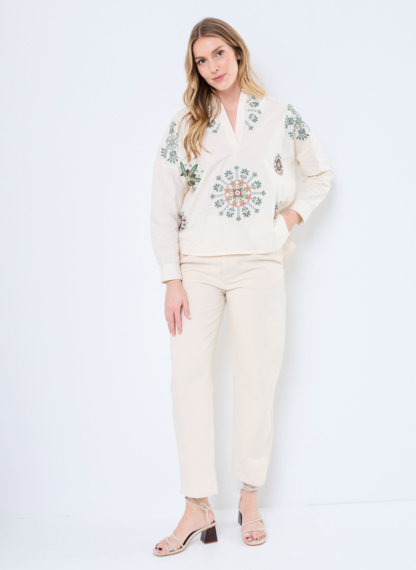Blouses manches longues Tunique Ml Prune femme blanc Stella Forest Blouses manches longues Tunique Ml Prune femme blanc ECRU