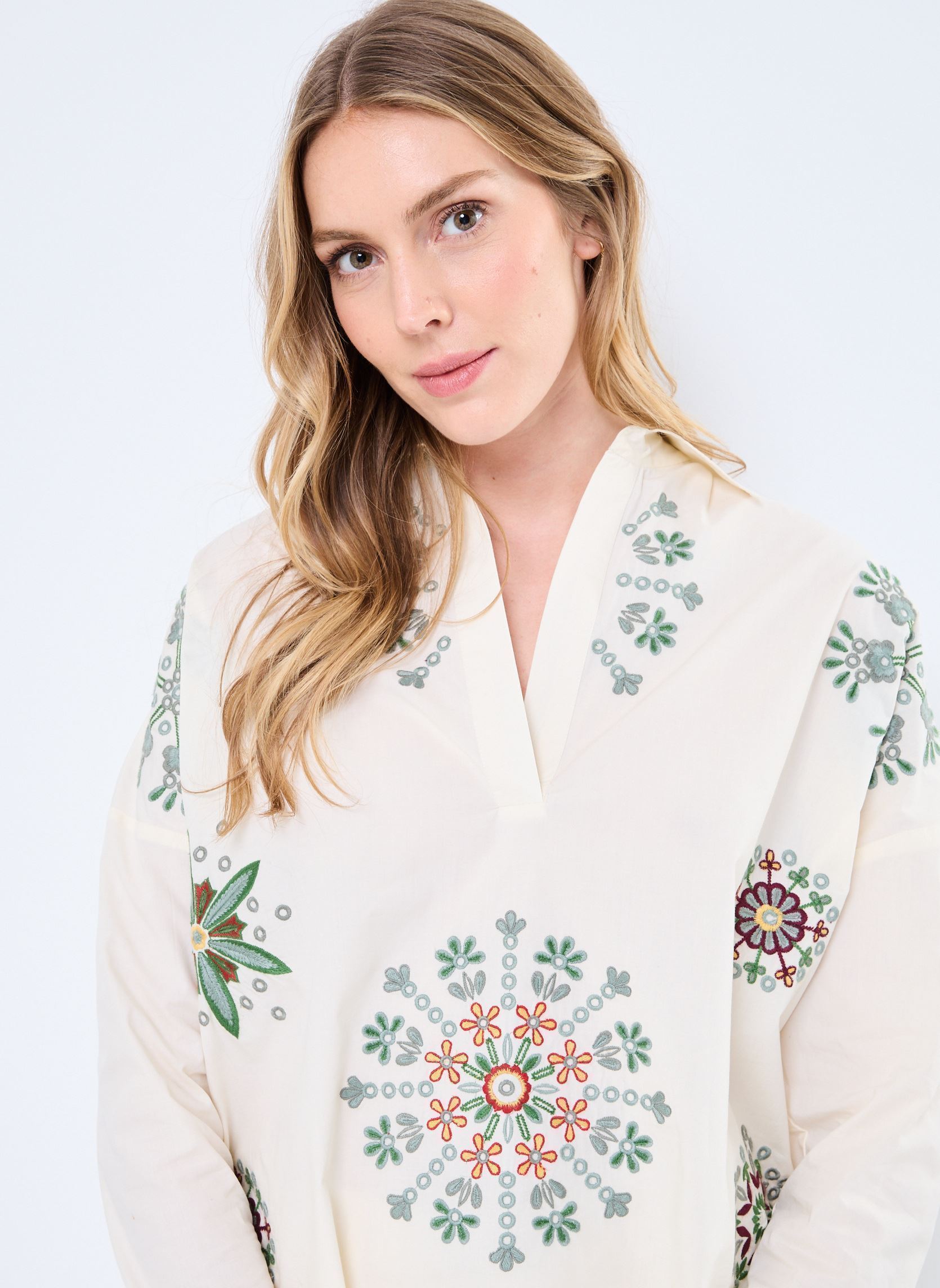 Blouses manches longues Tunique Ml Prune femme blanc Stella Forest Blouses manches longues Tunique Ml Prune femme blanc ECRU