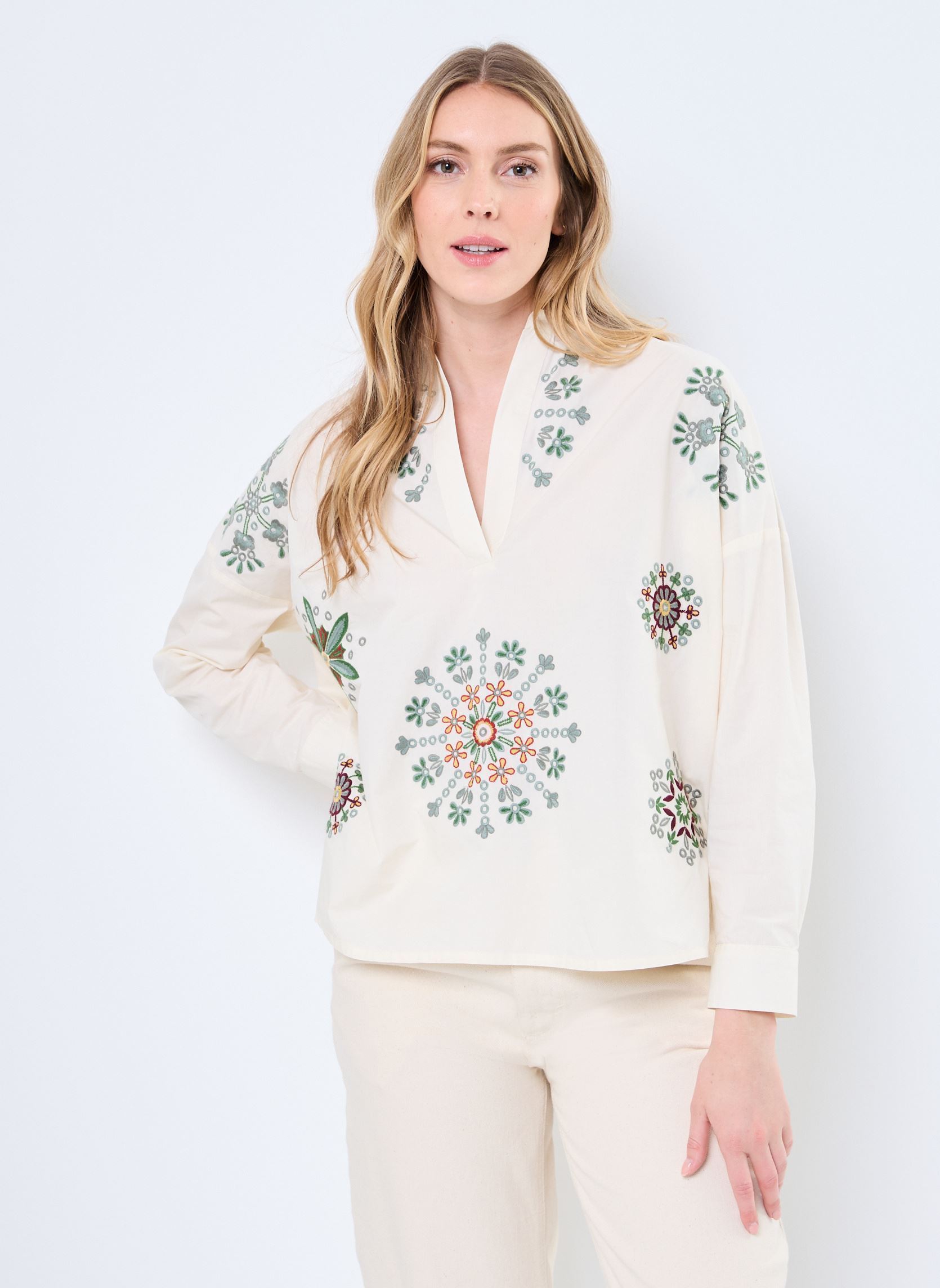 Blouses manches longues Tunique Ml Prune femme blanc Stella Forest Blouses manches longues Tunique Ml Prune femme blanc ECRU